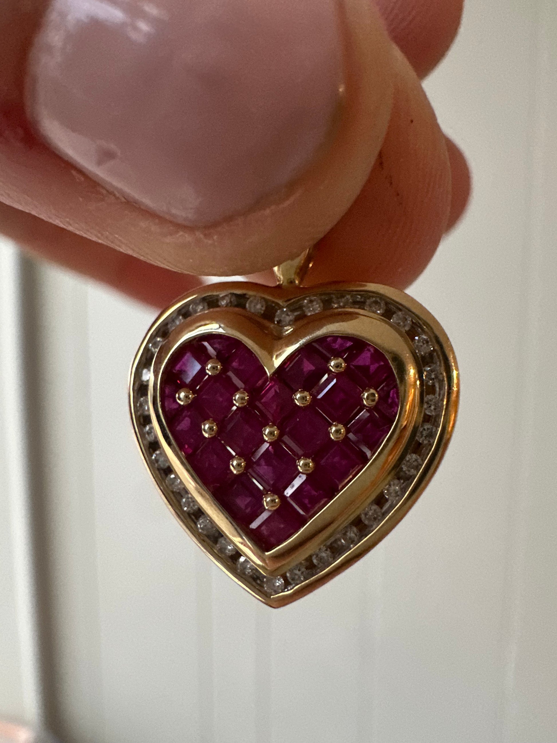 ruby and diamond heart