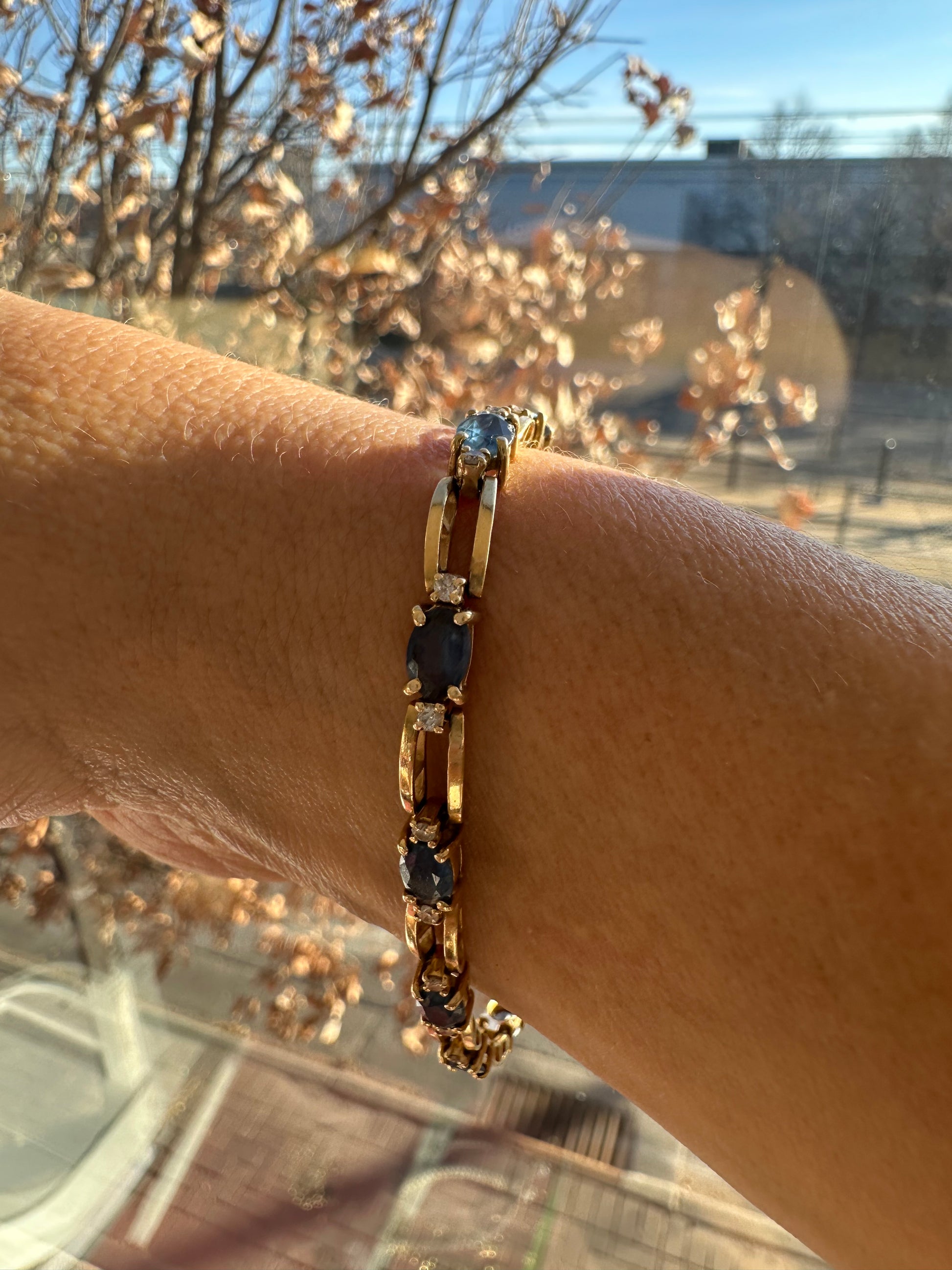 sapphire and diamond tennis bracelet