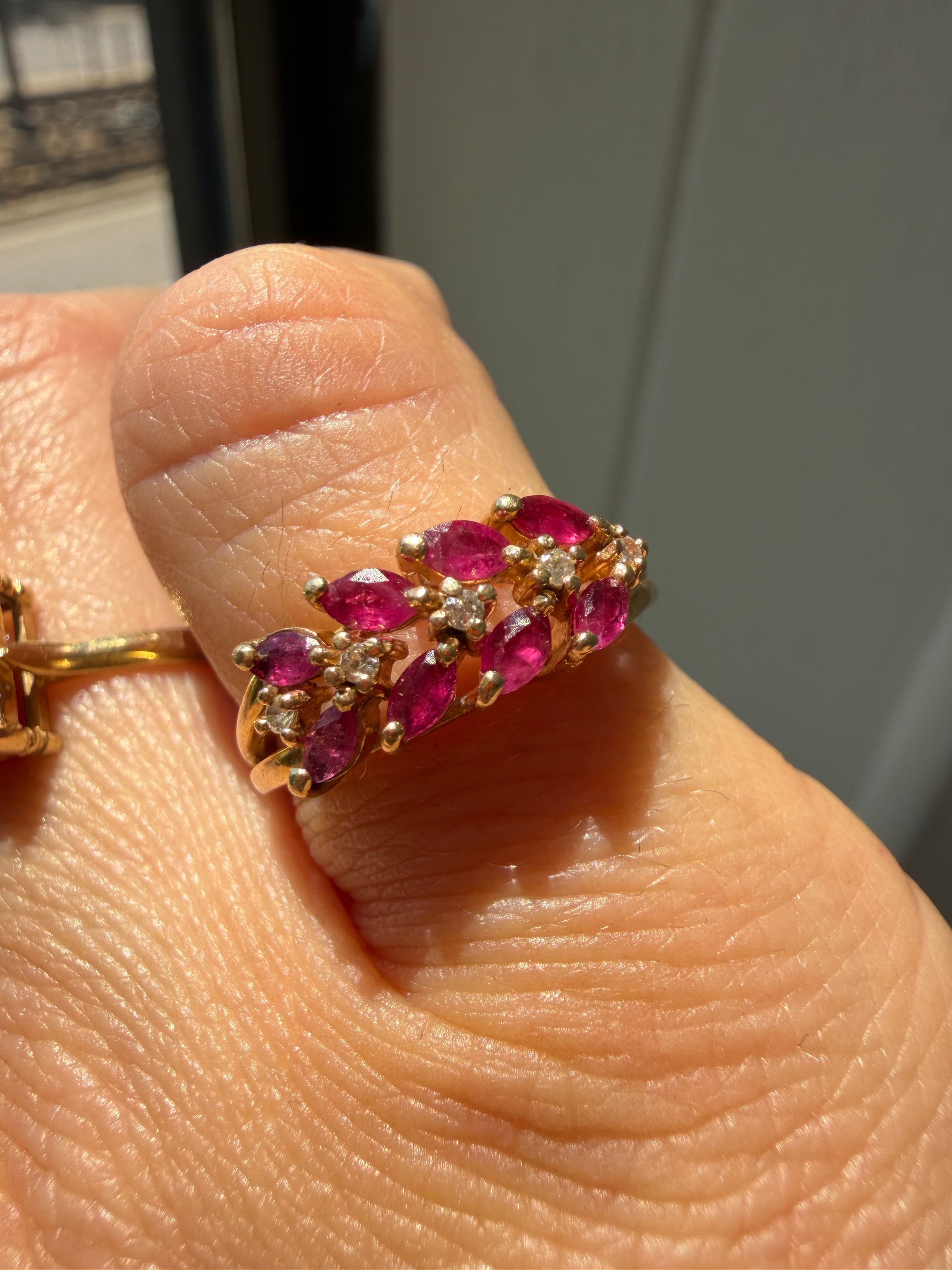 ruby and diamond leaf band