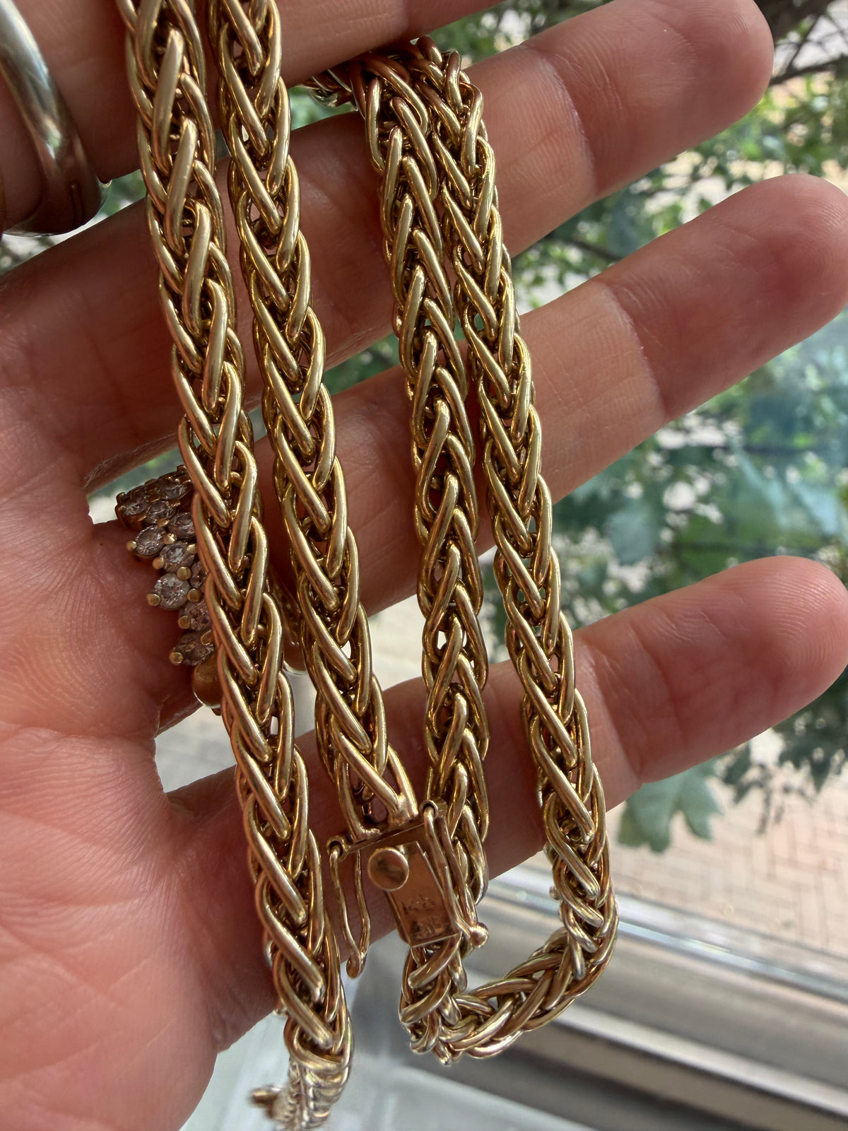 21" chunky woven link chain