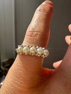 5 pearl and white gold band