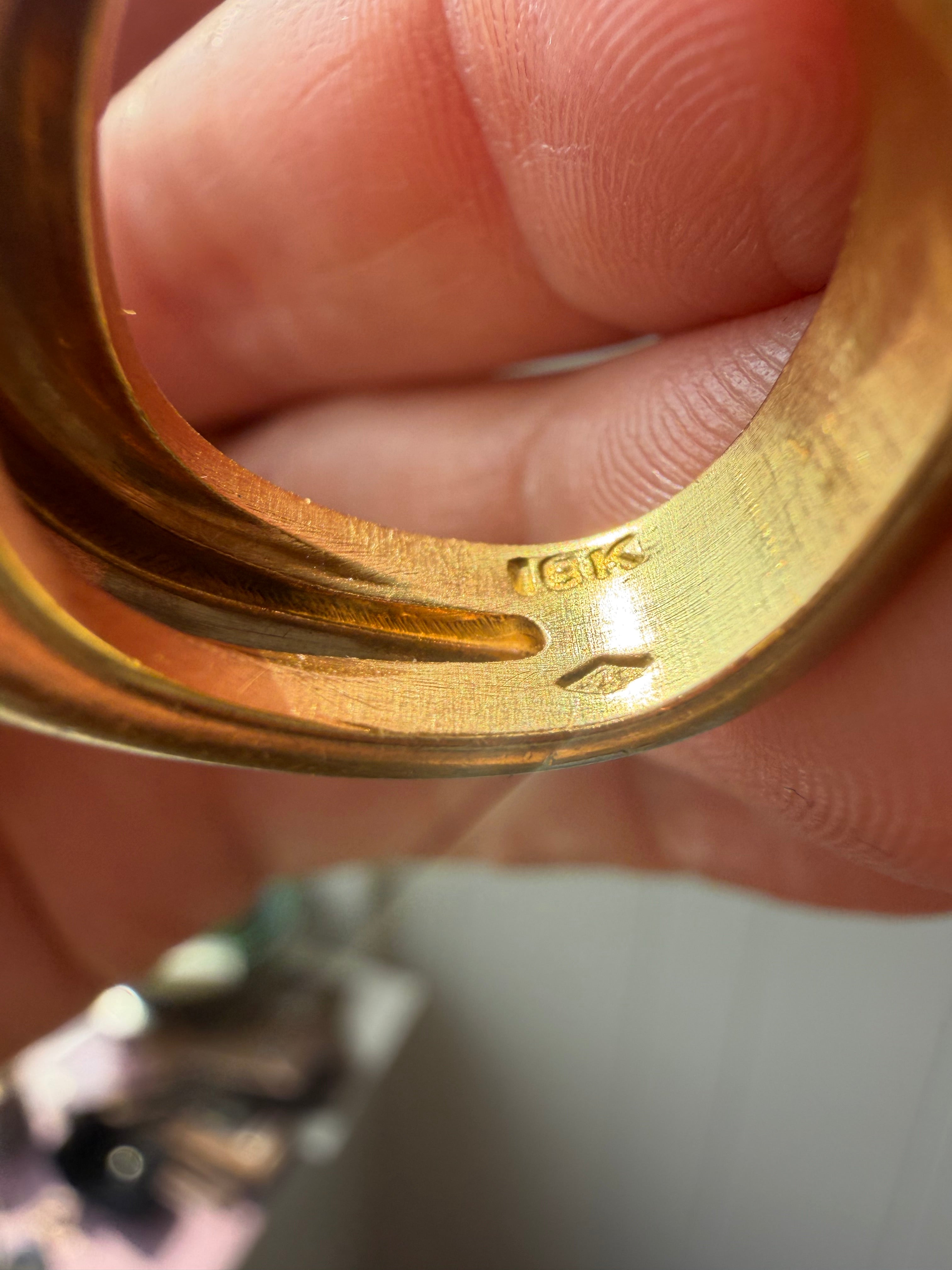 18k heavy hamburger ring