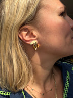 signed curly ribbon post earring