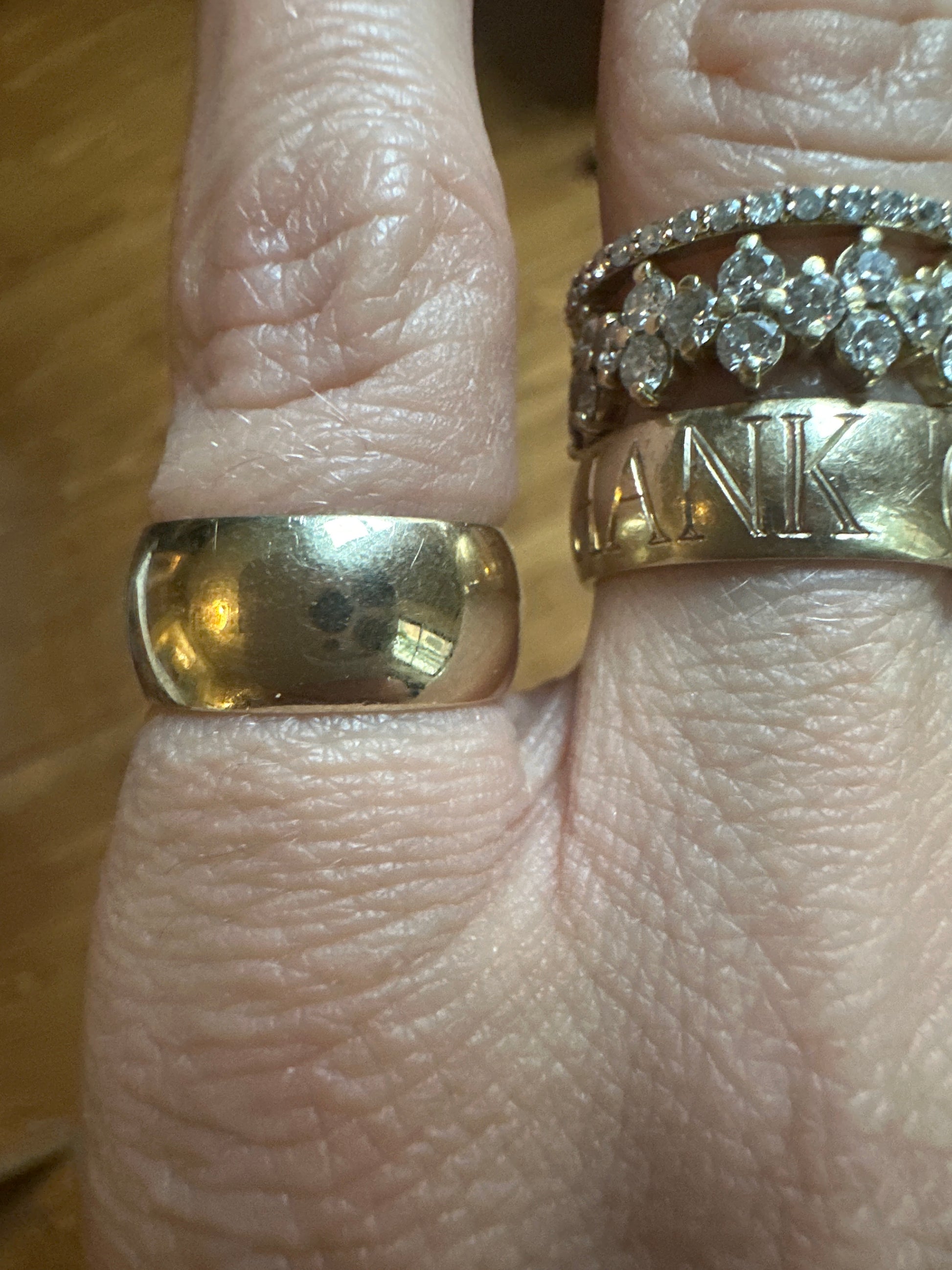 8mm wide vintage gold band