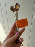 mint julep, iced tea straw spoons sterling silver set of 6