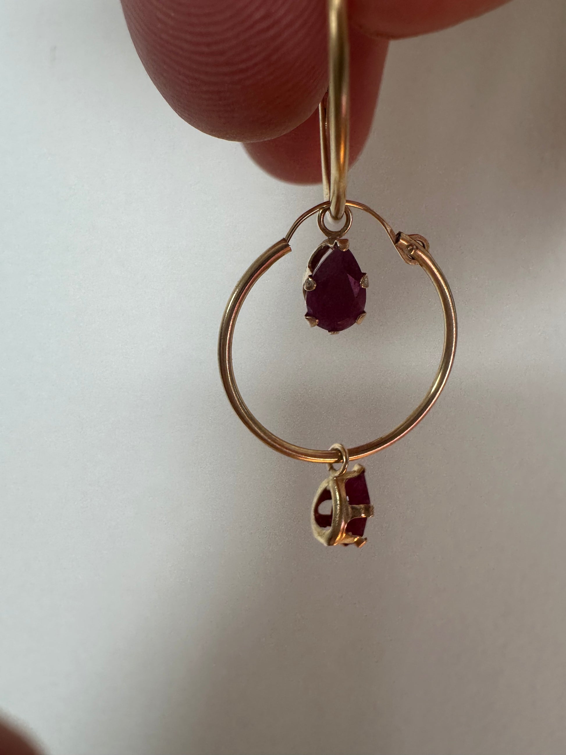 classic hoop with ruby hoop charms