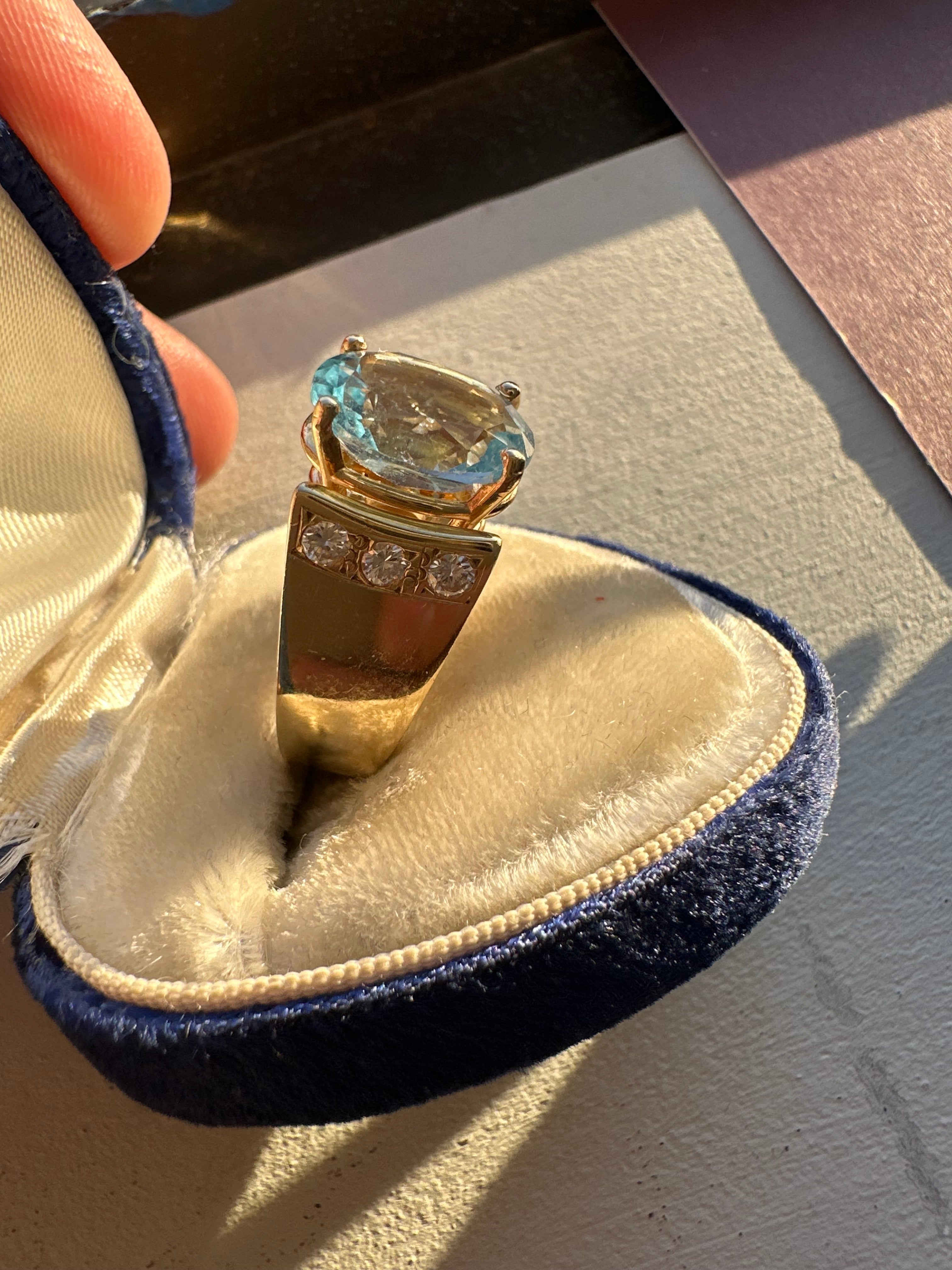 showstopper blue topaz and diamond ring