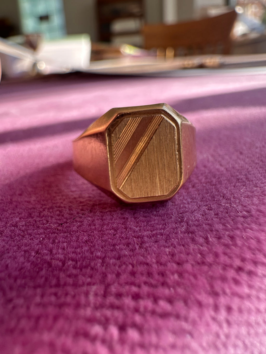 18k gold blank signet ring