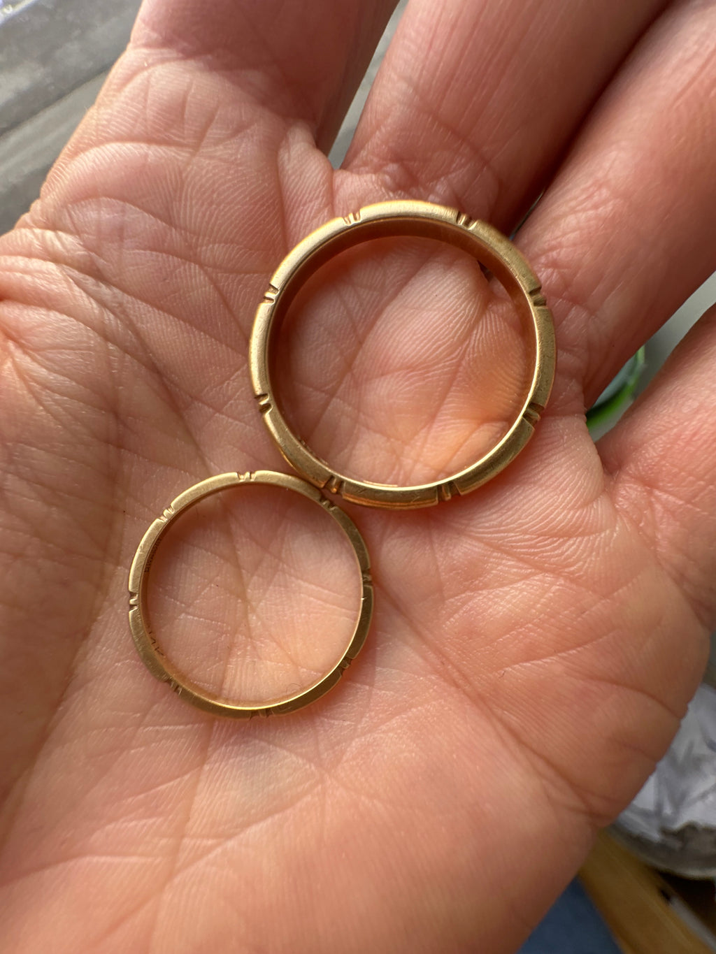 his and hers vintage orange blossom bands