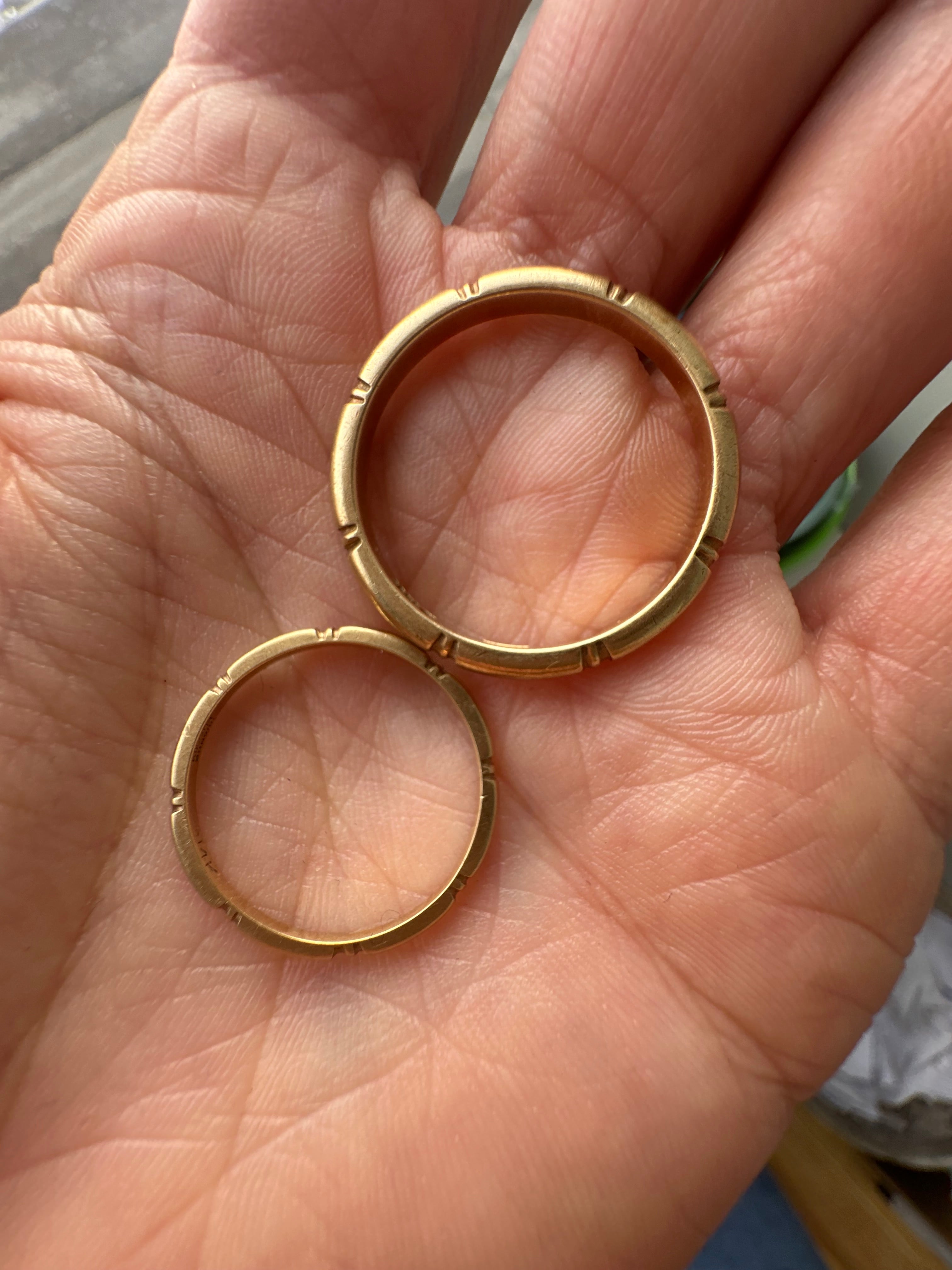 his and hers vintage orange blossom bands