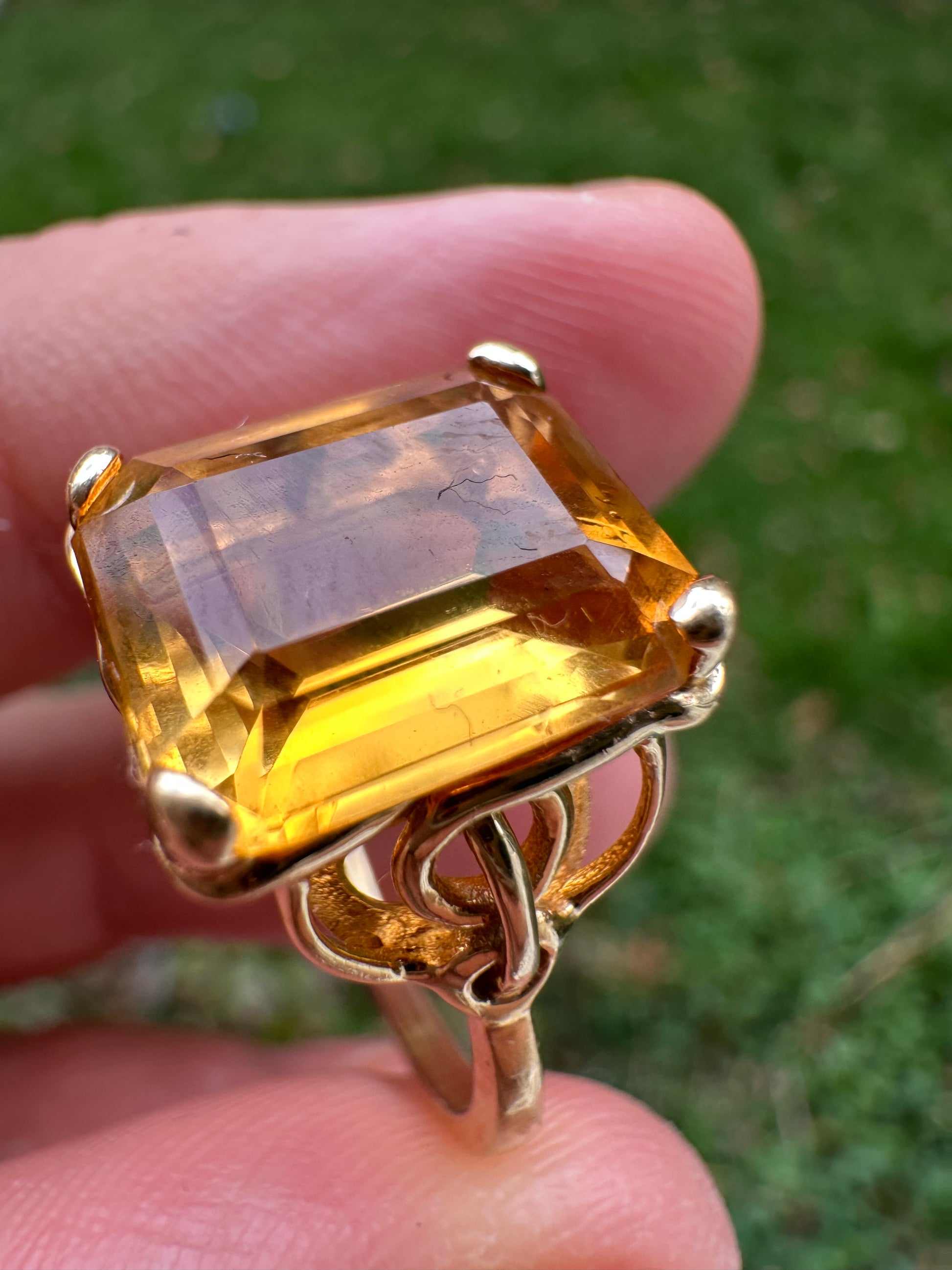 honey citrine ring