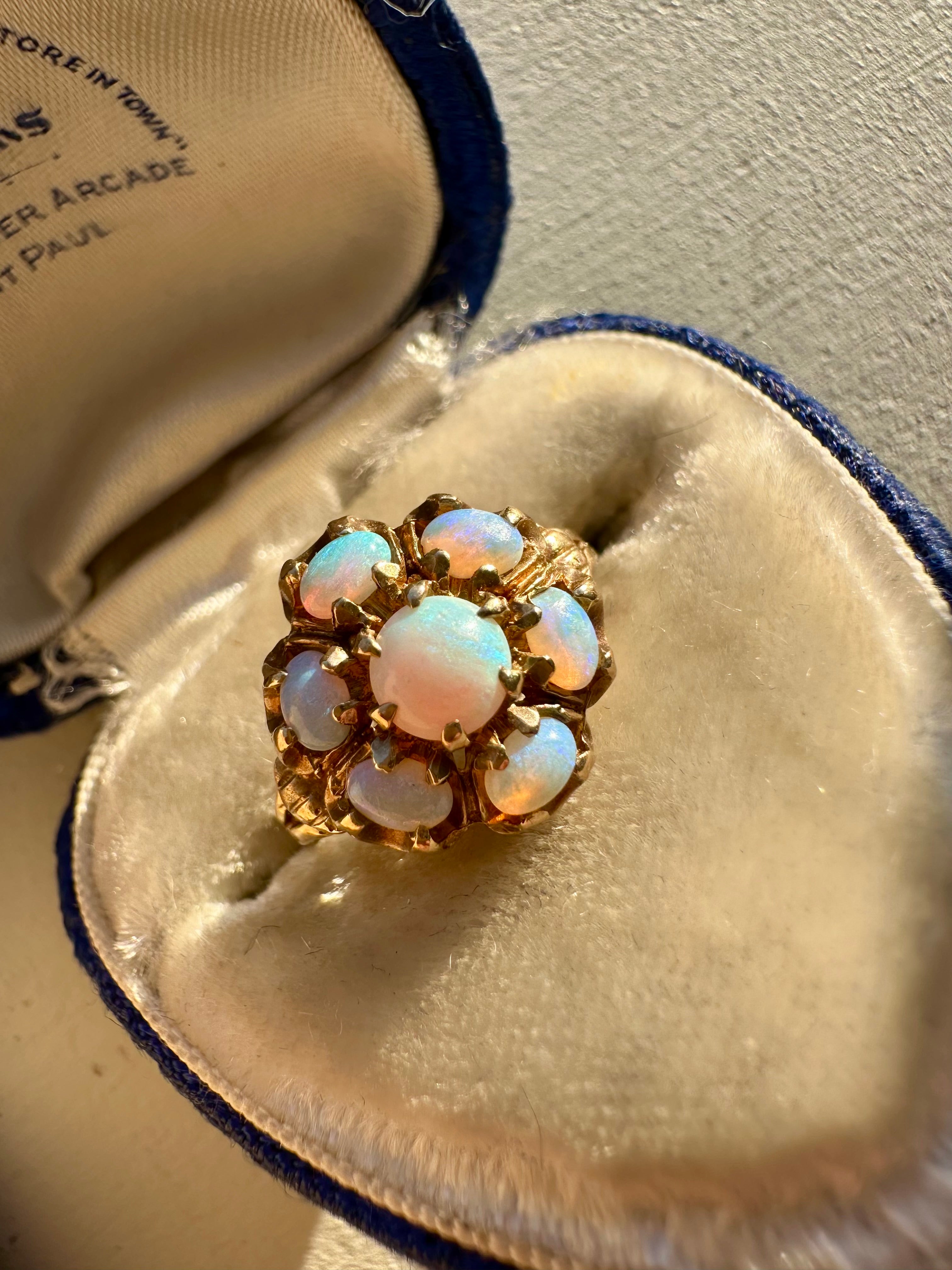 antique opal cluster ring