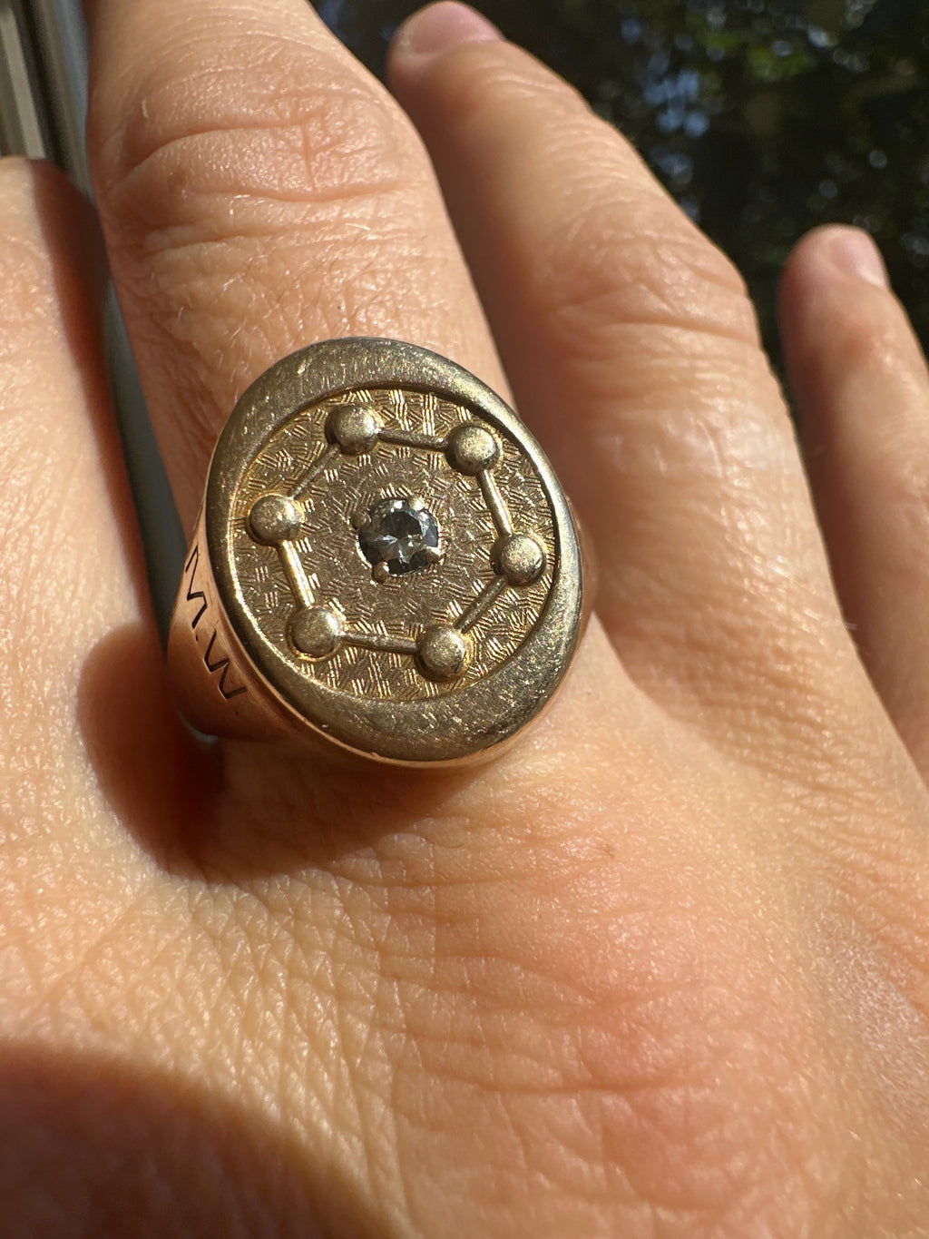 major diamond signet ring