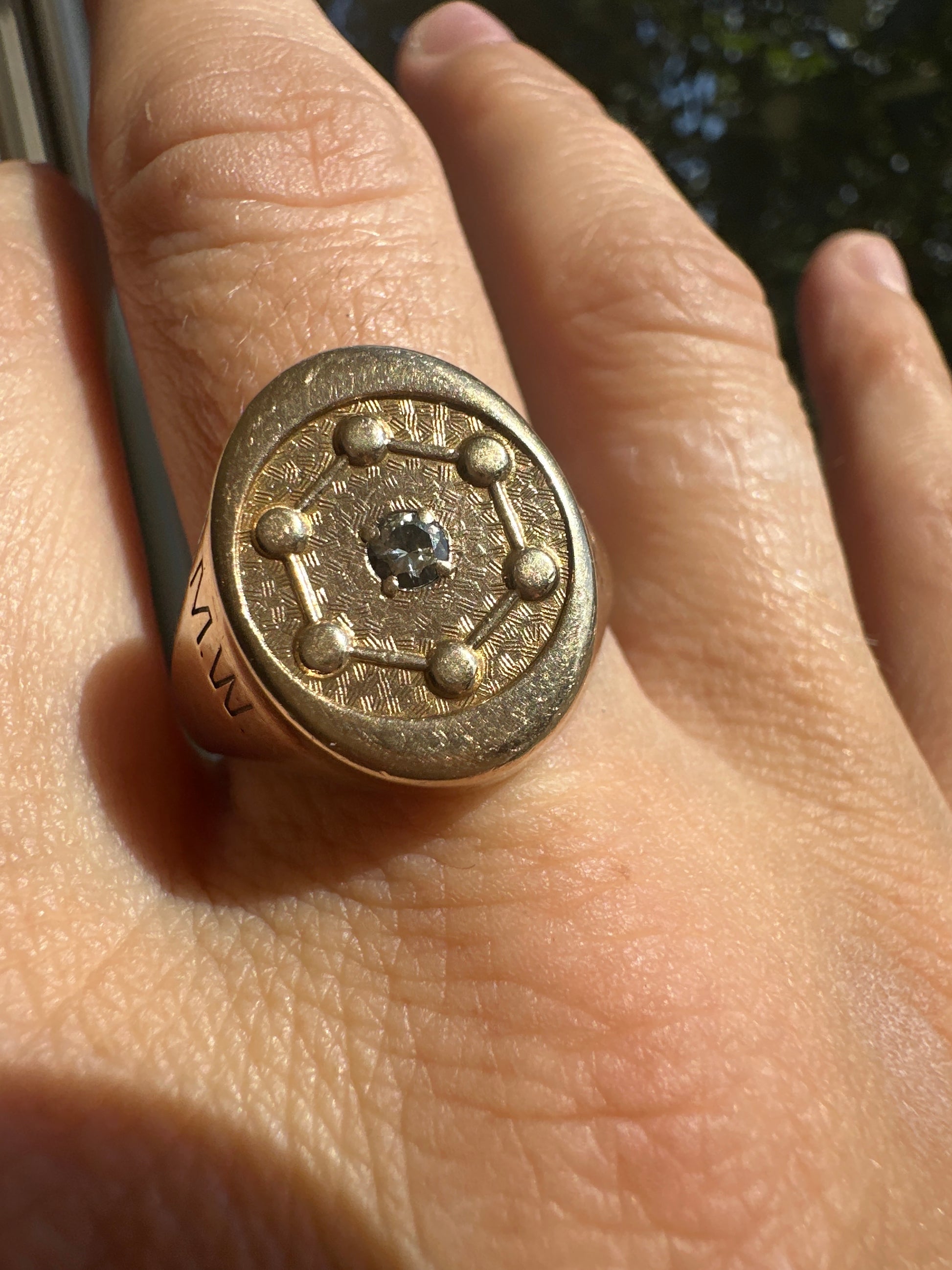 major diamond signet ring