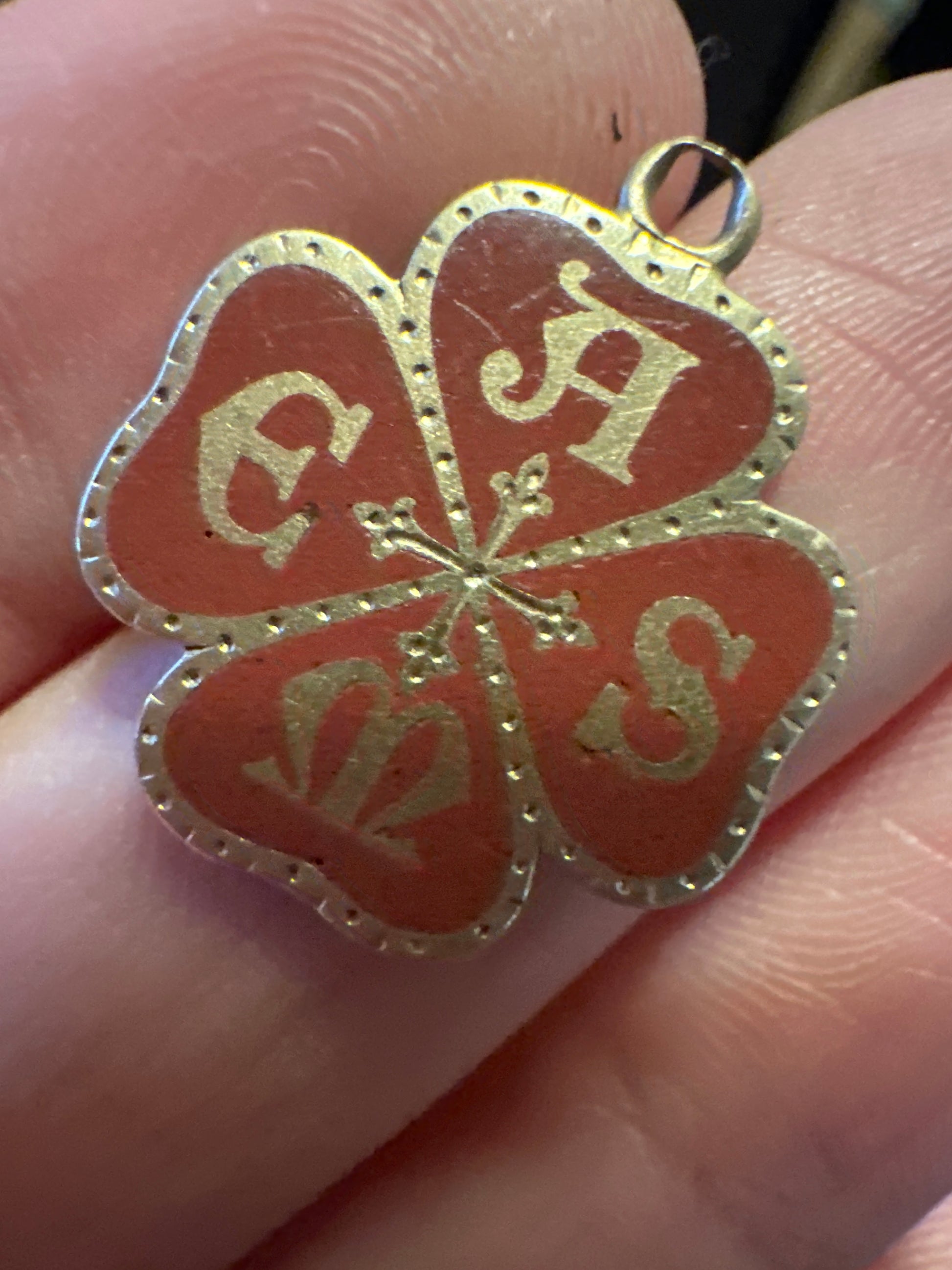 antique clover with compass