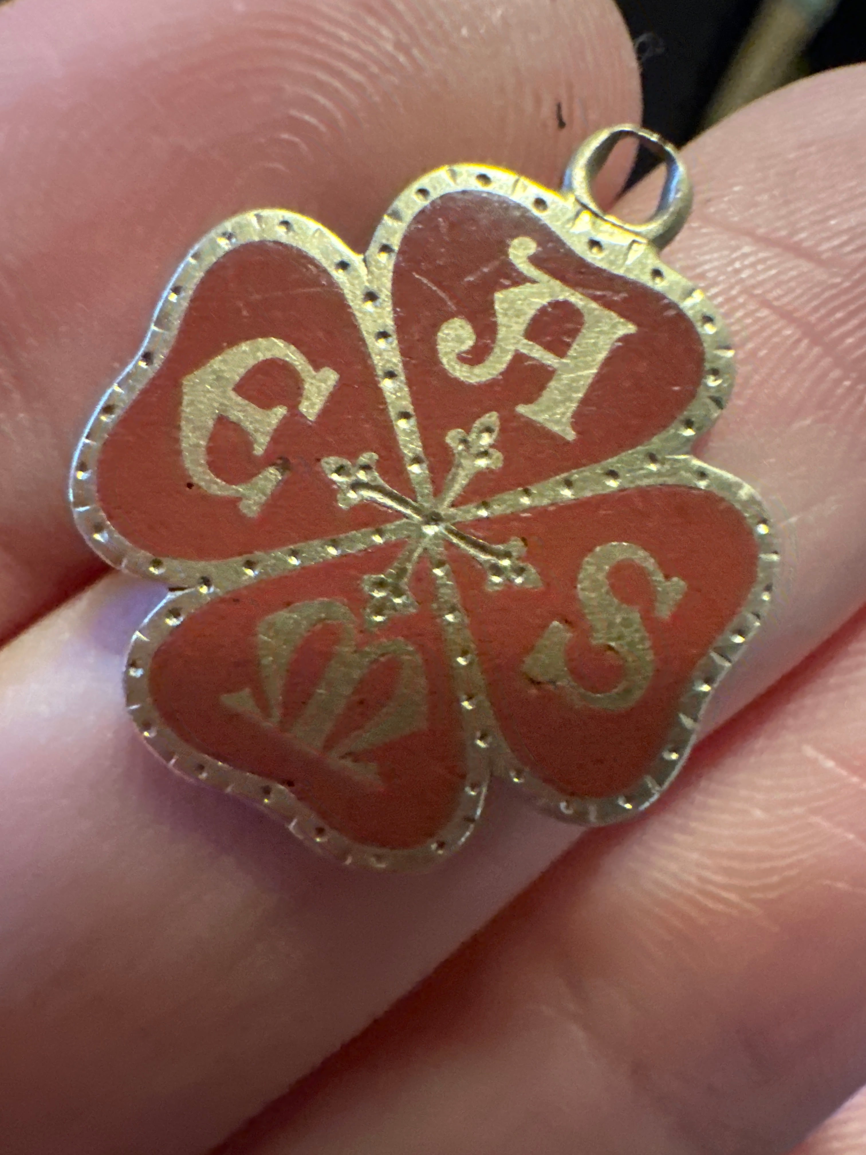 antique clover with compass