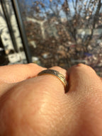 floral band with black enamel