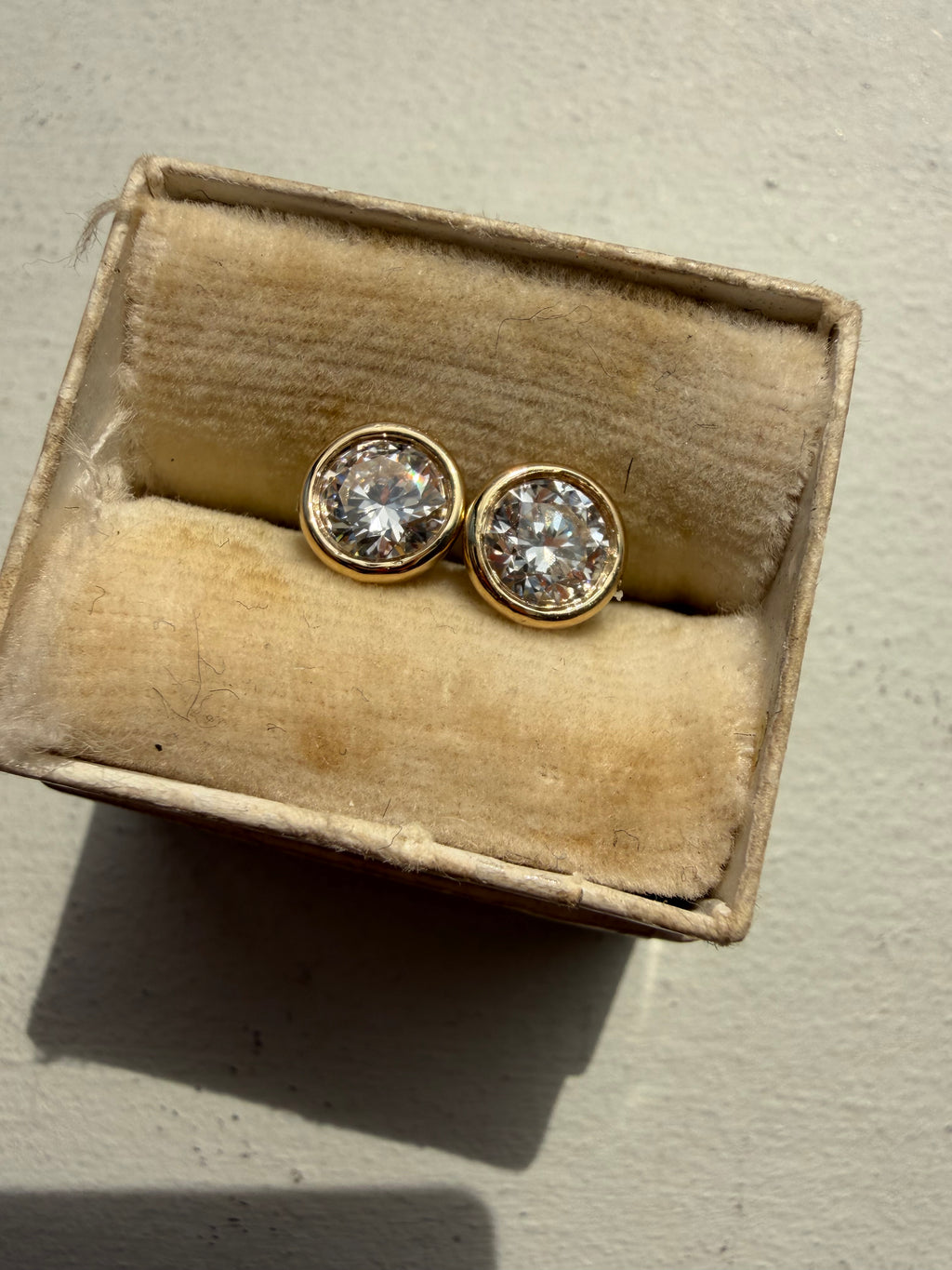 bezel and martini set lab diamond studs