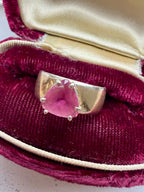 chunky cigar band with trillion cut pink tourmaline