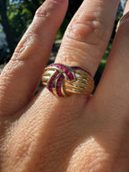 ruby and gold bypass ring
