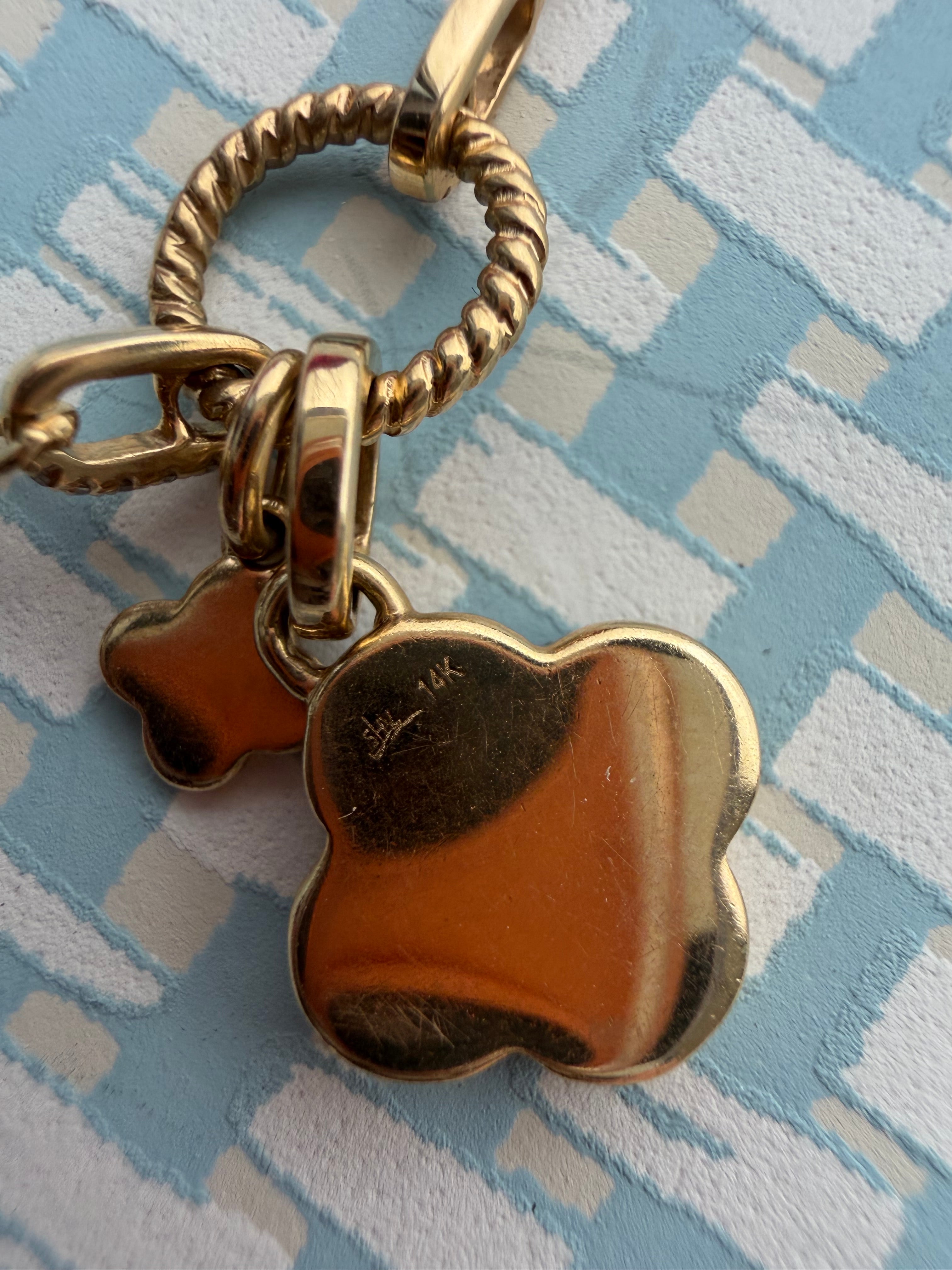 diamond and mother of pearl clover necklace