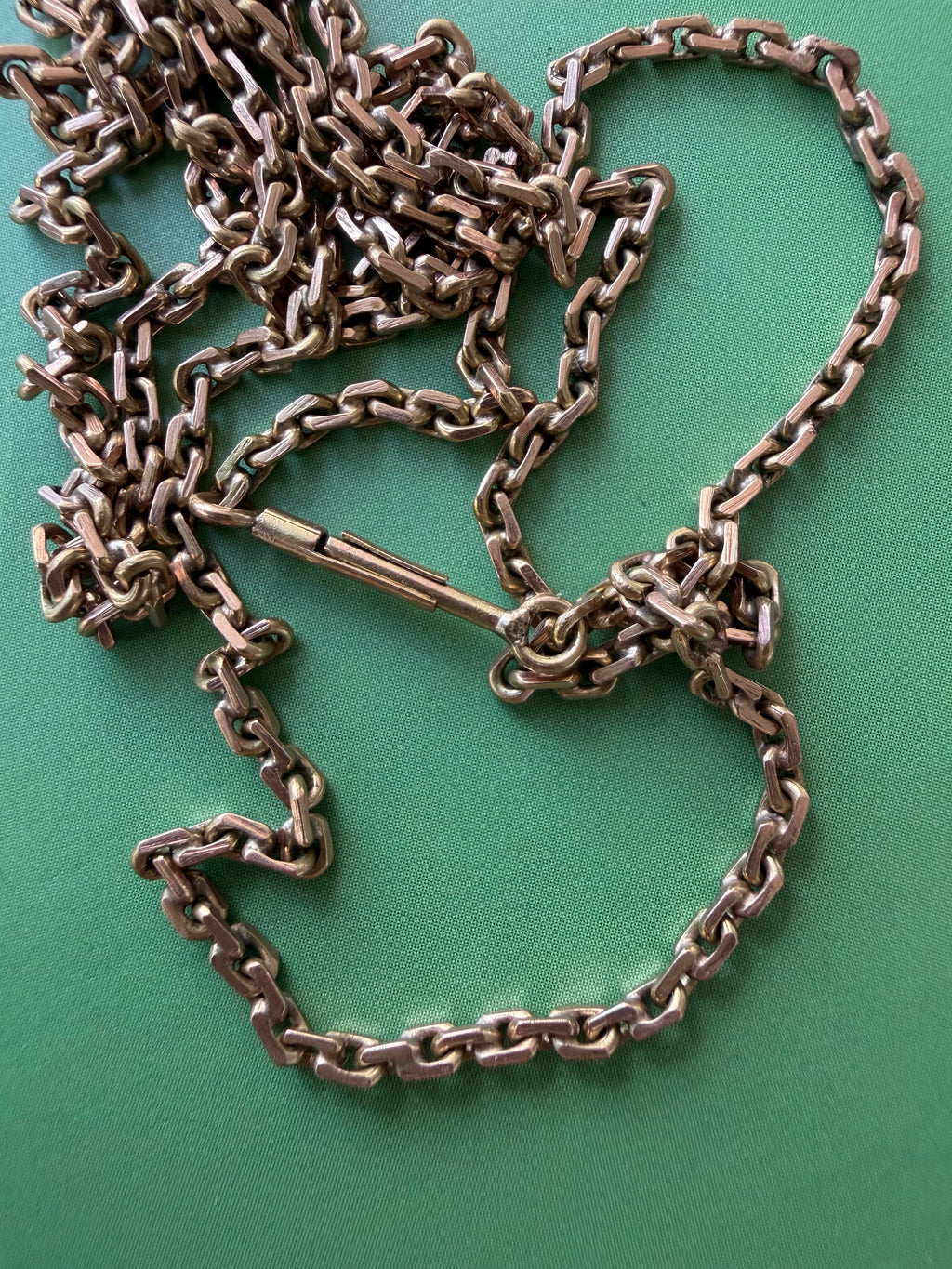 24.5" rosy tone solid biker link chain