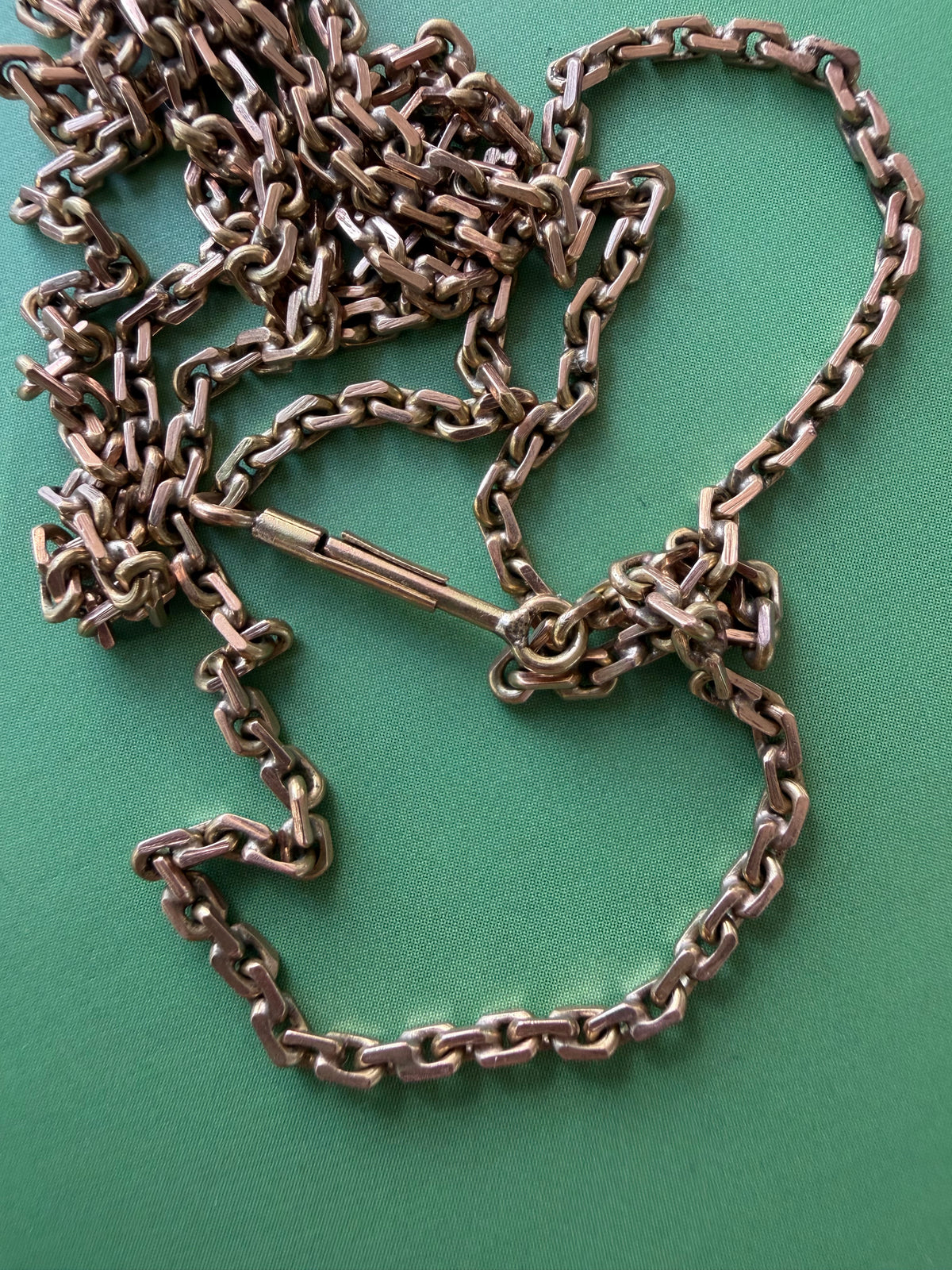24.5" rosy tone solid biker link chain