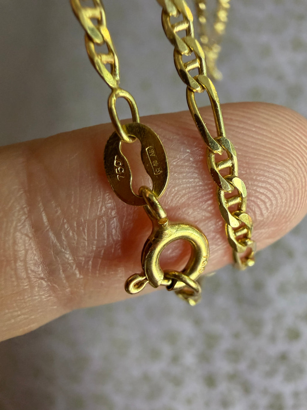 18k figaro 24" chain