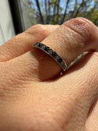 white gold sapphire + diamond band