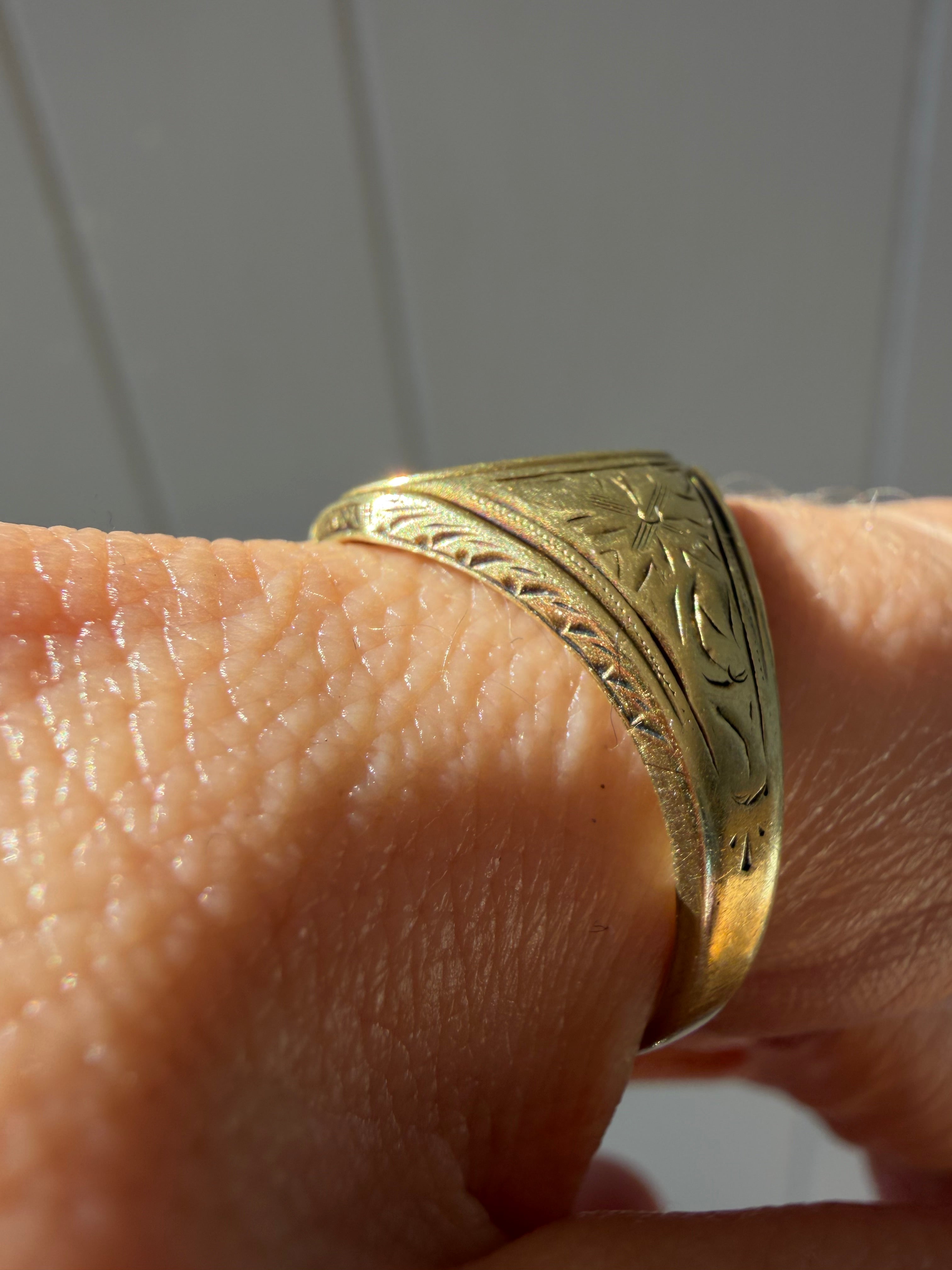 hand engraved EW signet
