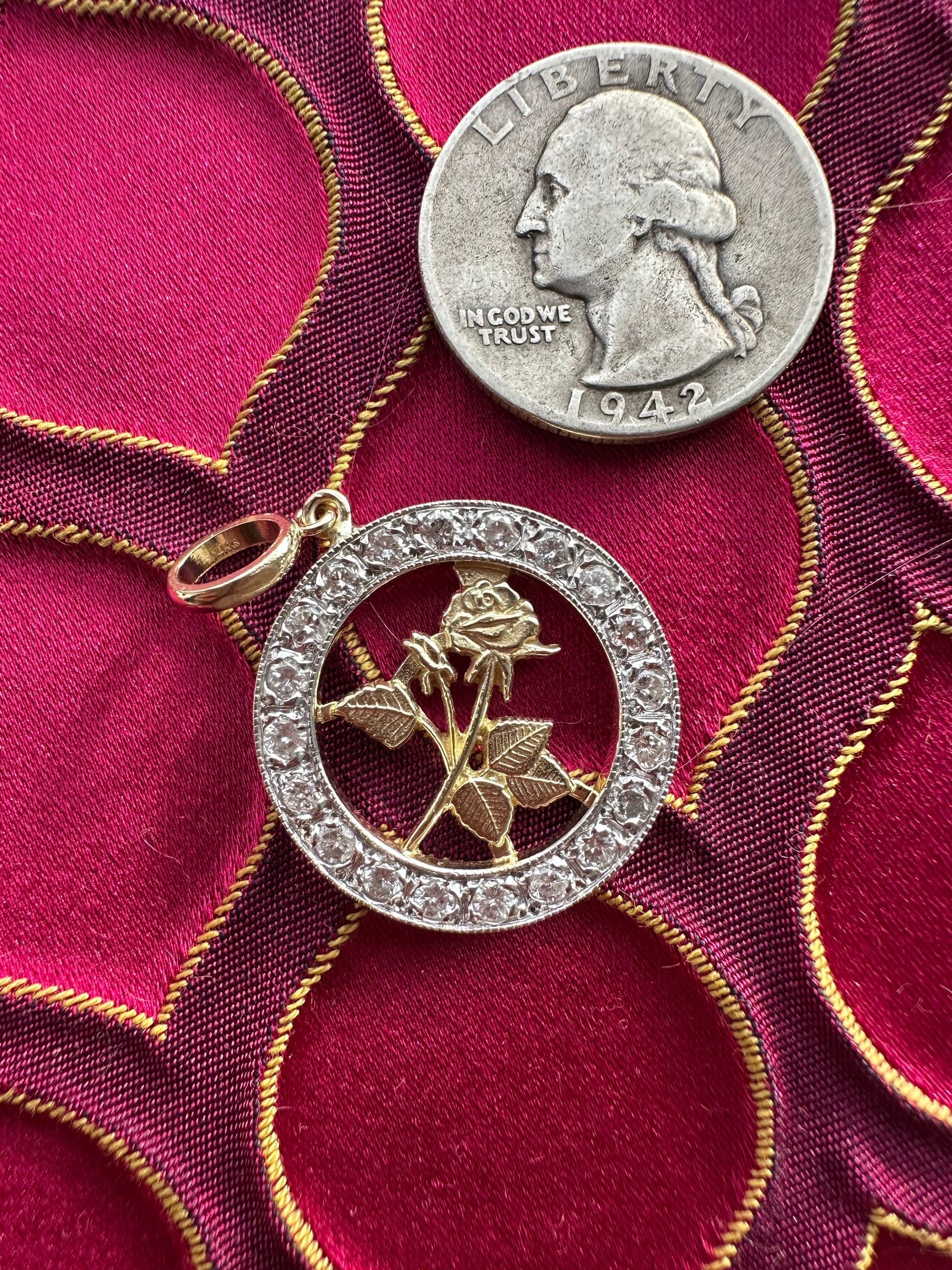 diamond rose pendant // pin conversion