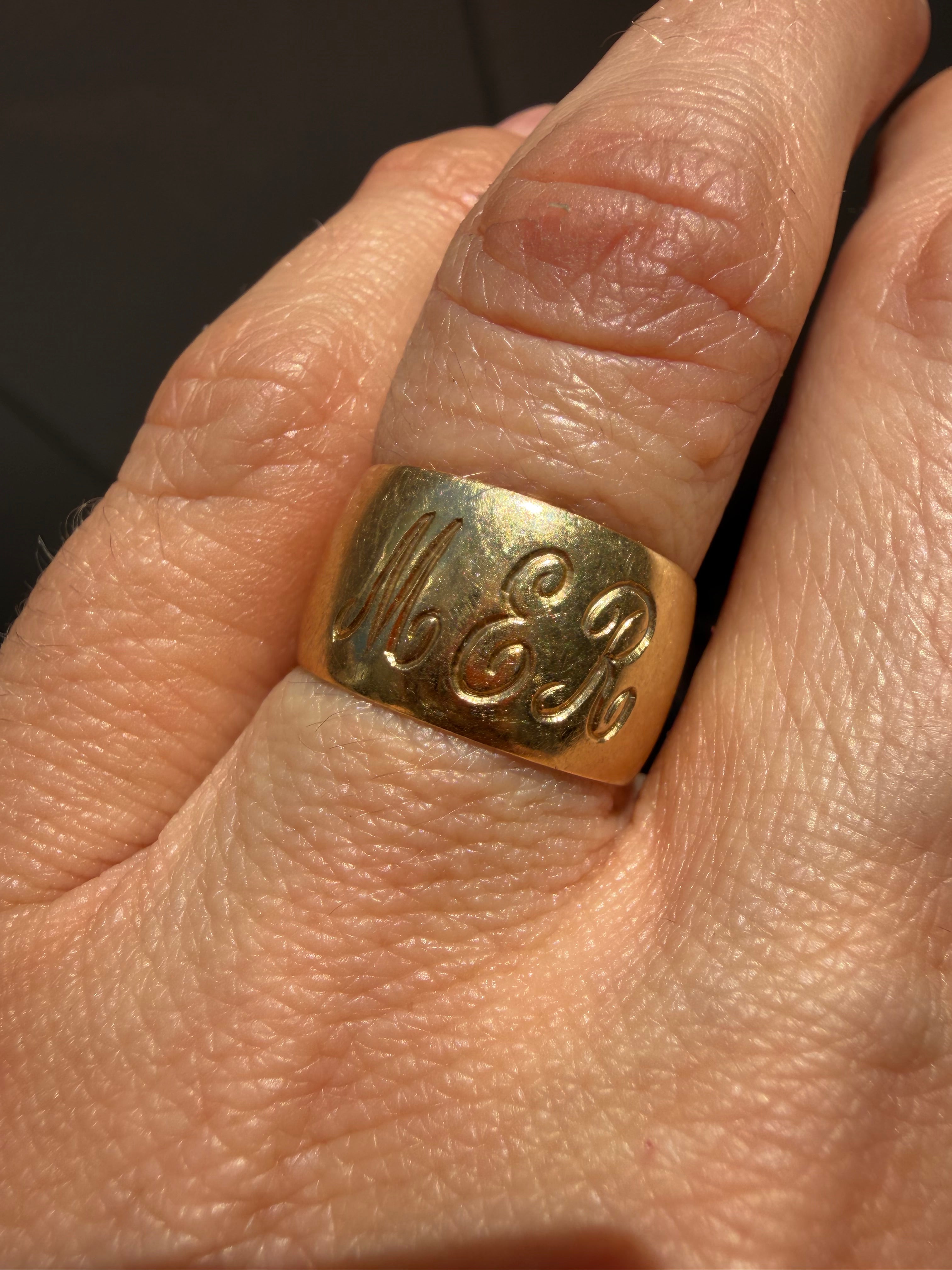 wide band hand engraved MER