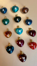 enamel hearts with 18k gold bail