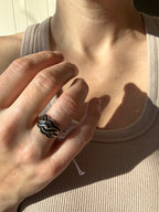 sapphire pretzel ring