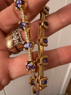 gorgeous tanzanite and diamond 18k gold bracelet