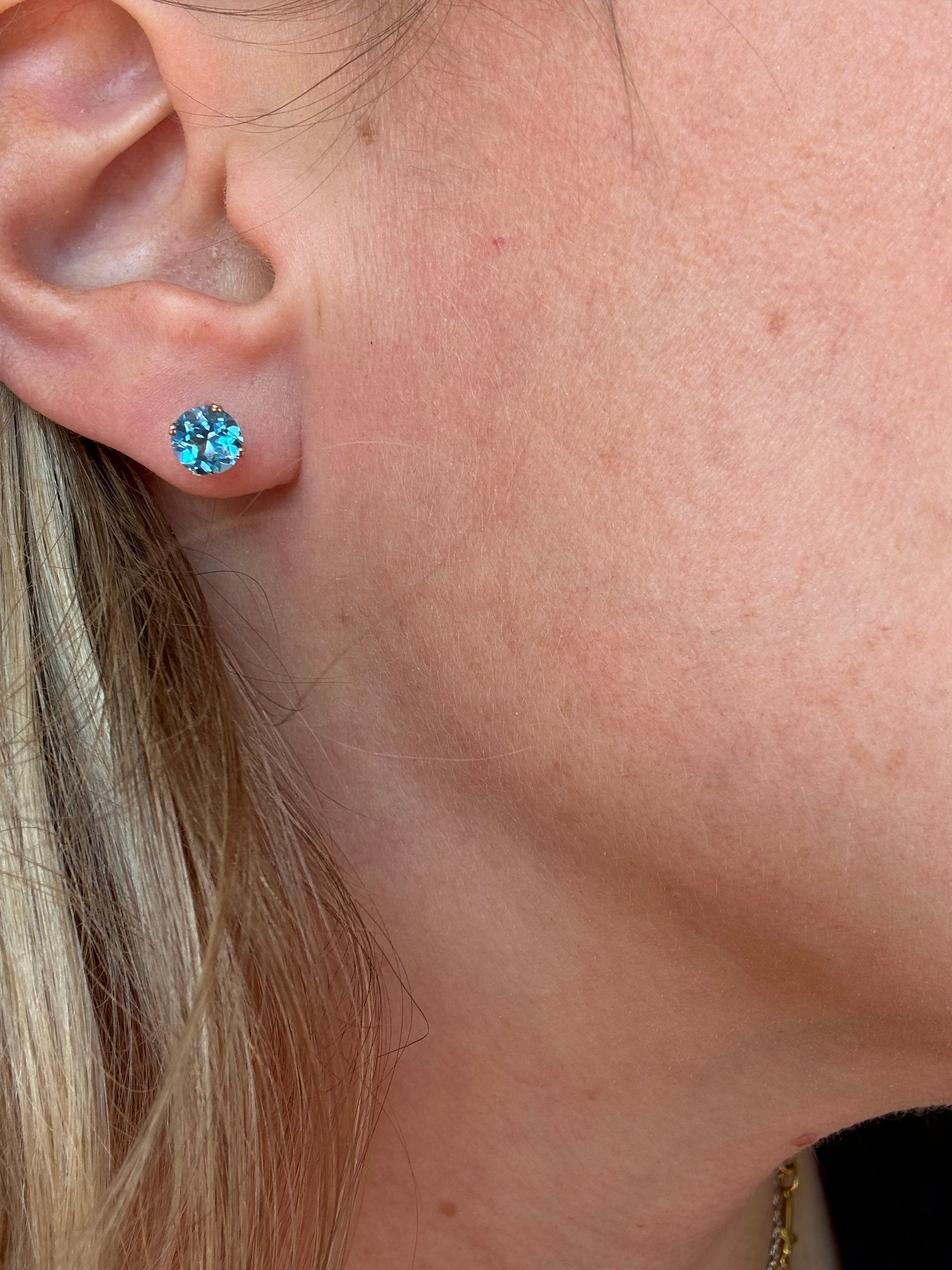 blue topaz stud earrings