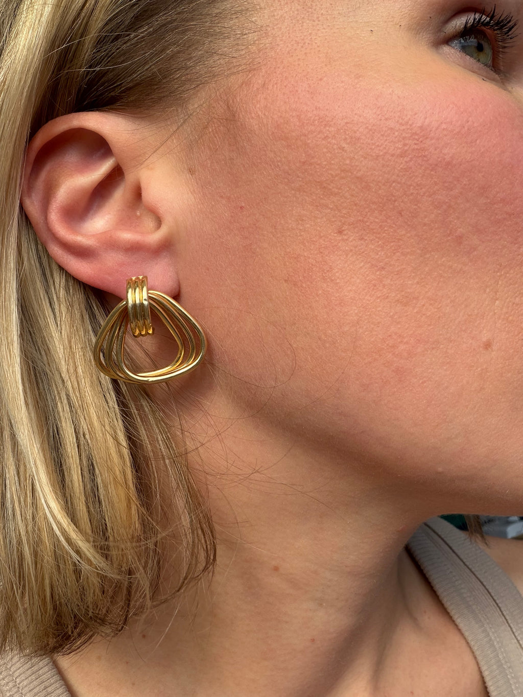 triangle post statement earrings