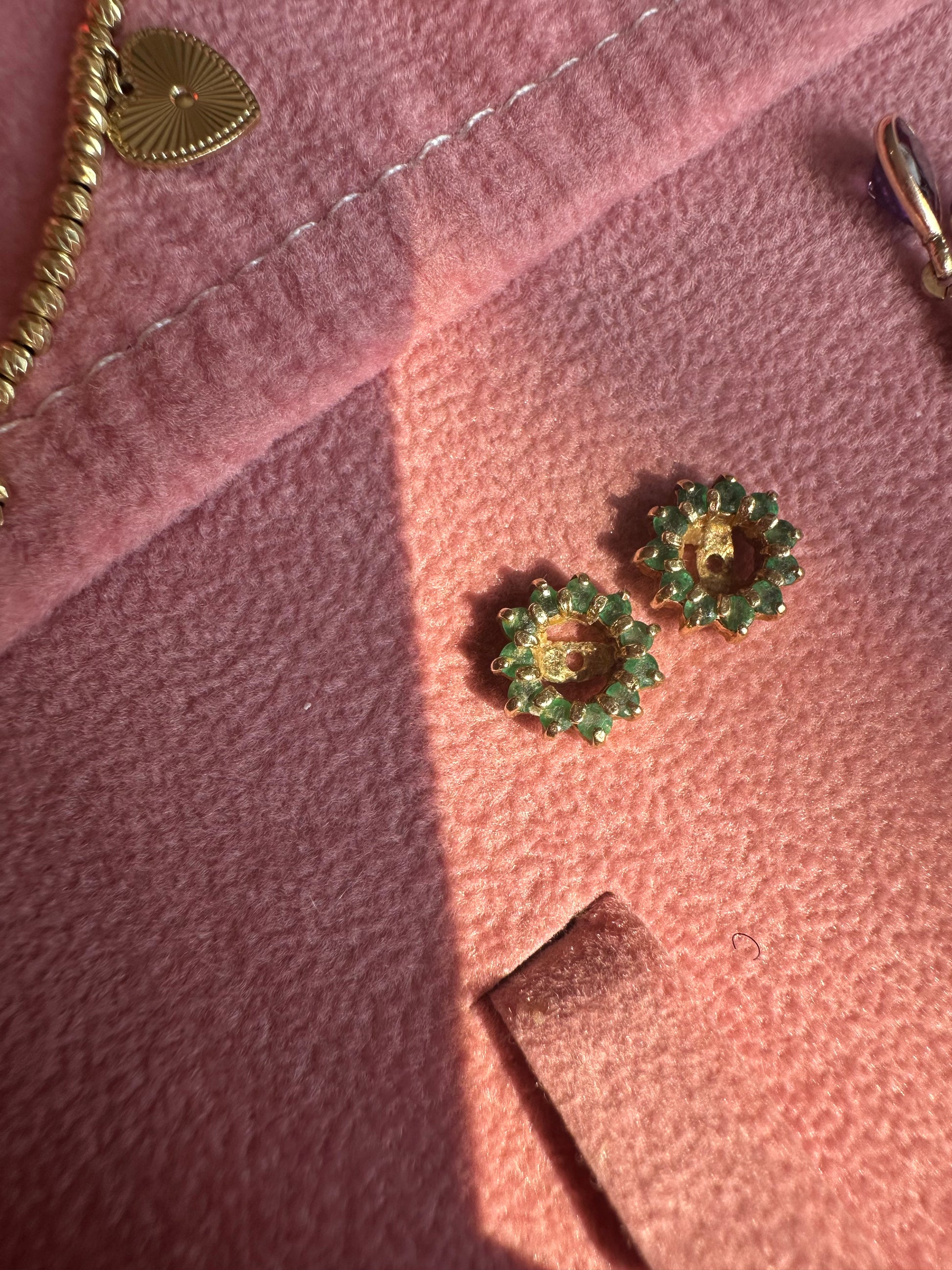 natural emerald earring jackets