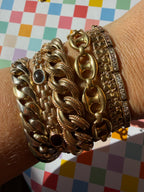 two tone solid curb link bracelet