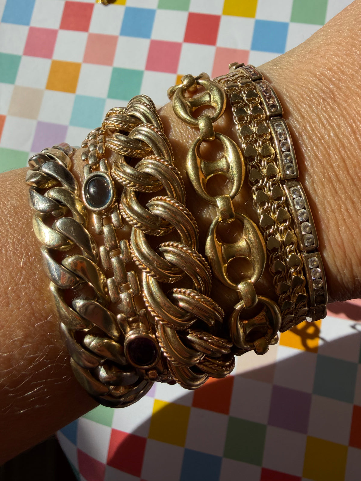 double link heart chain bracelet