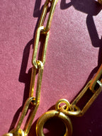 24k pure solid paperclip bracelet