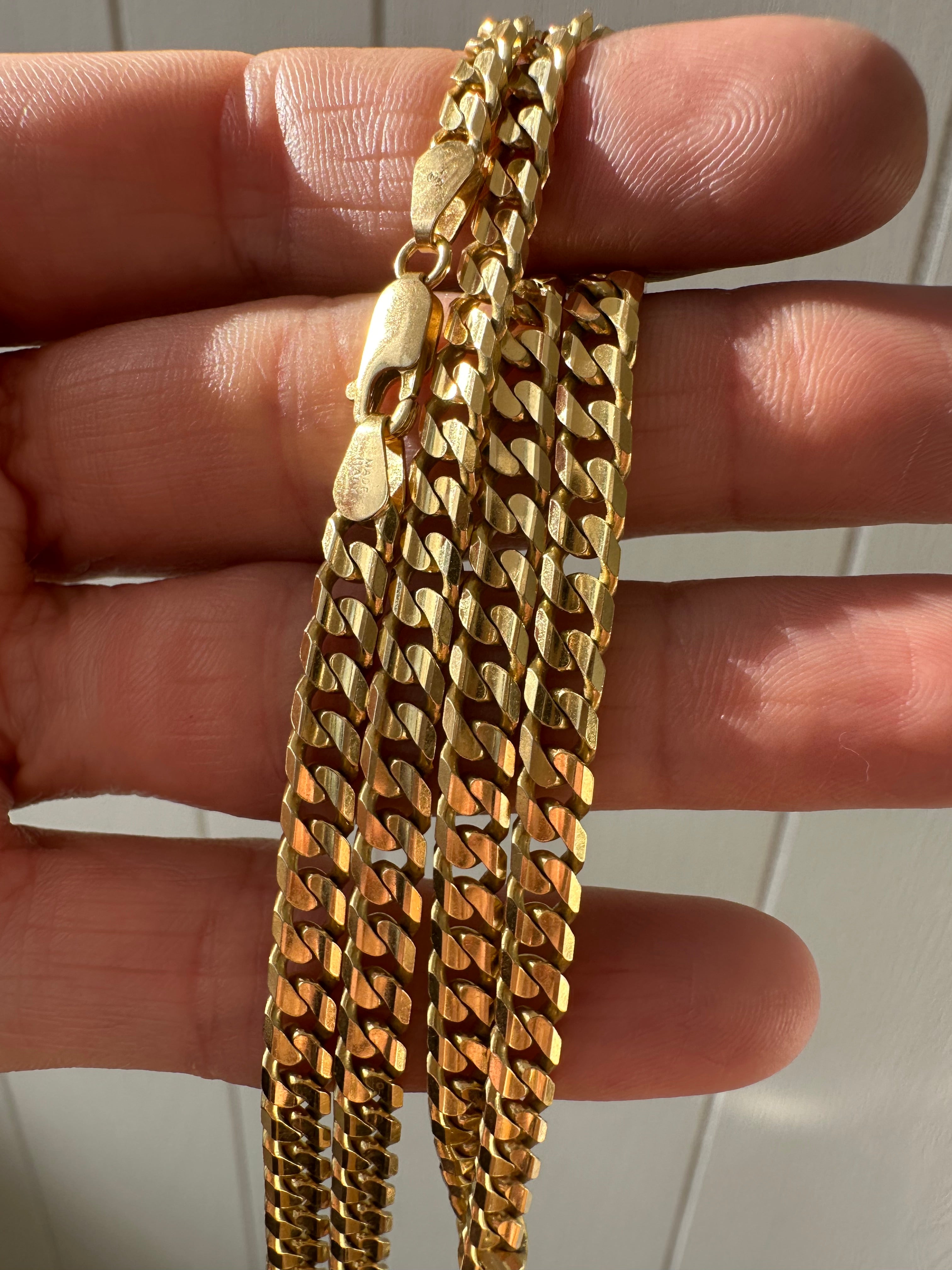 solid flat curb chain 22”