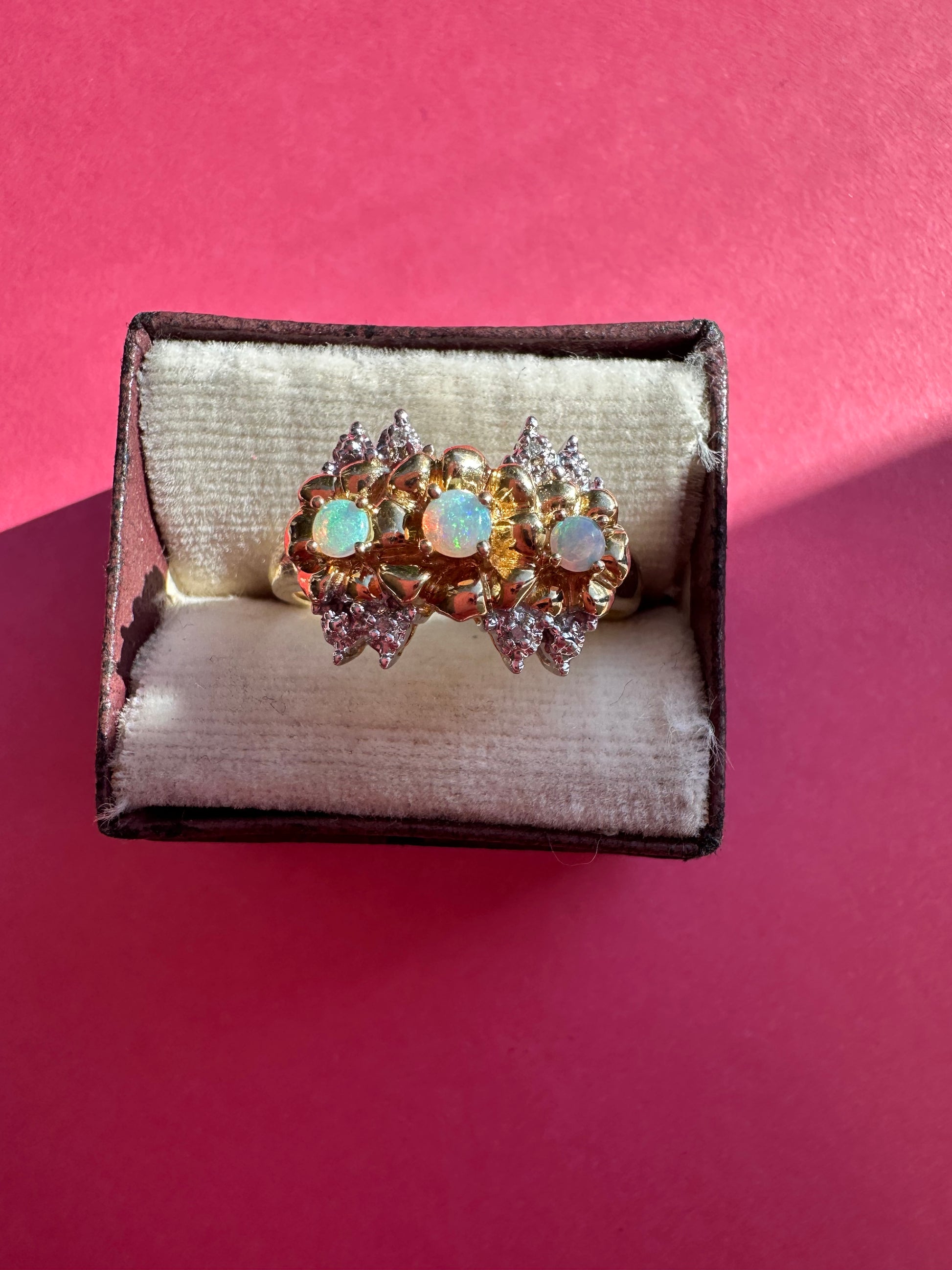 opal and diamond ring