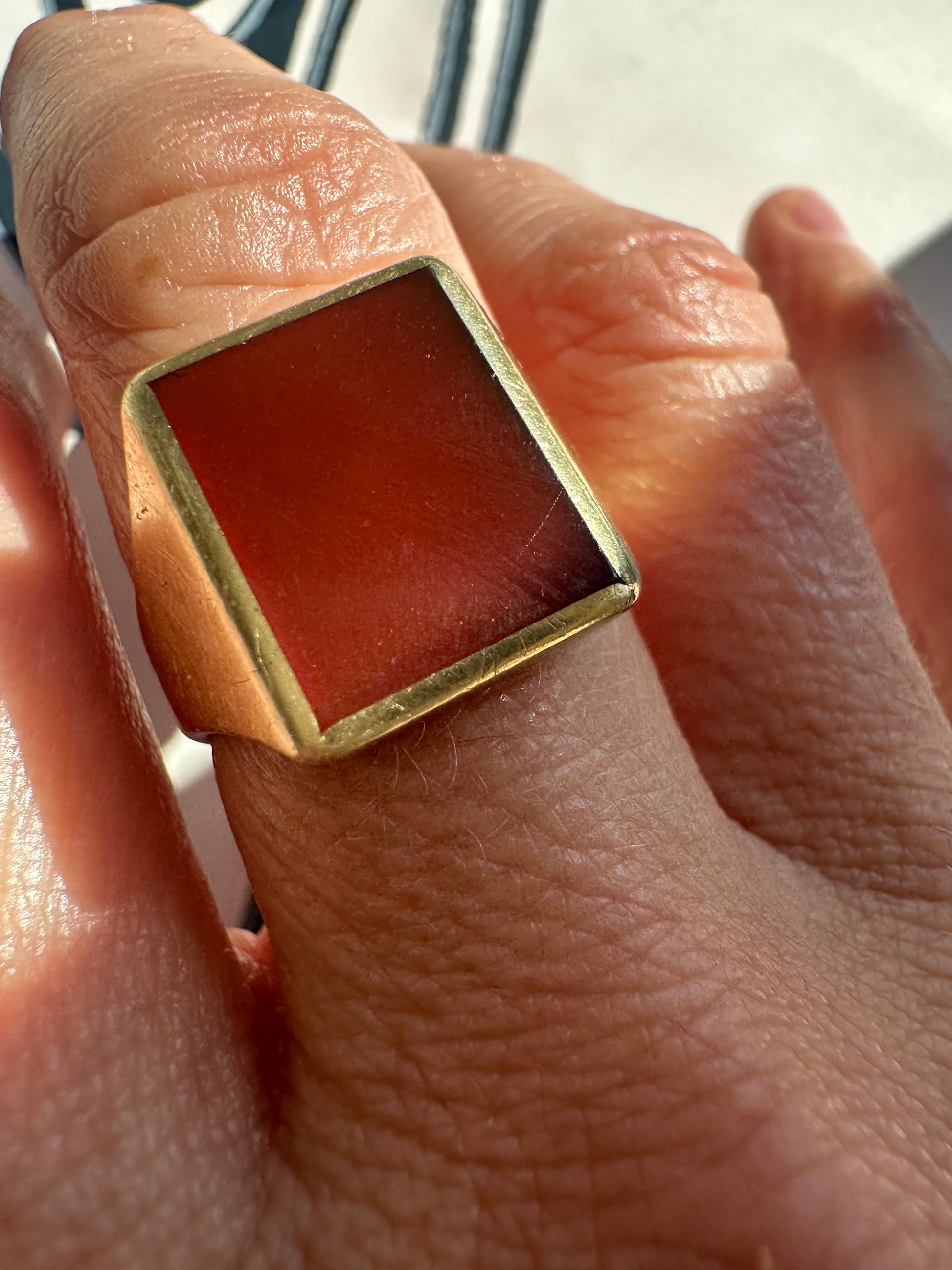 vintage carnelian signet style ring