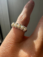 5 pearl and white gold band