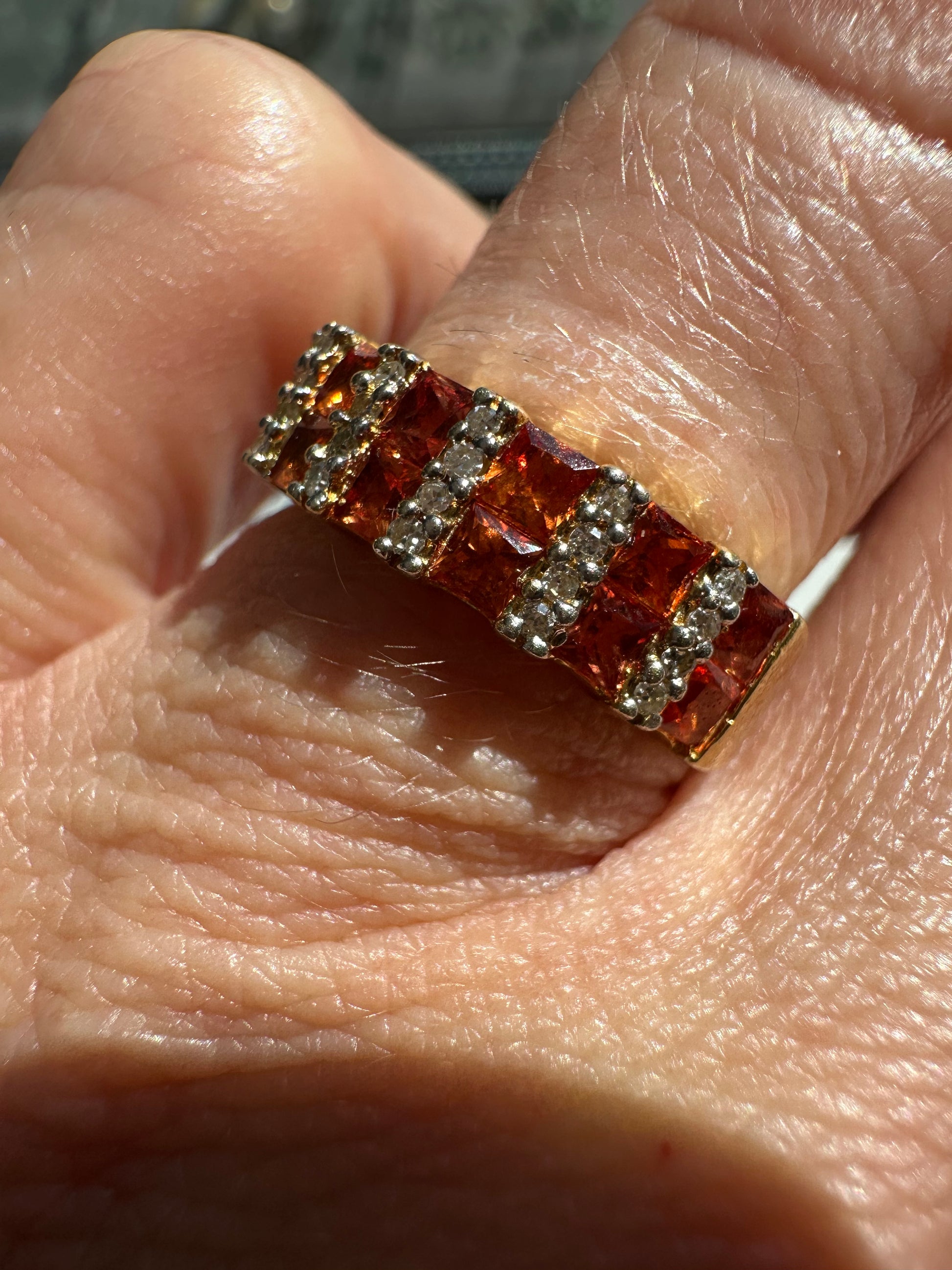 orange sapphire and diamond by Effy