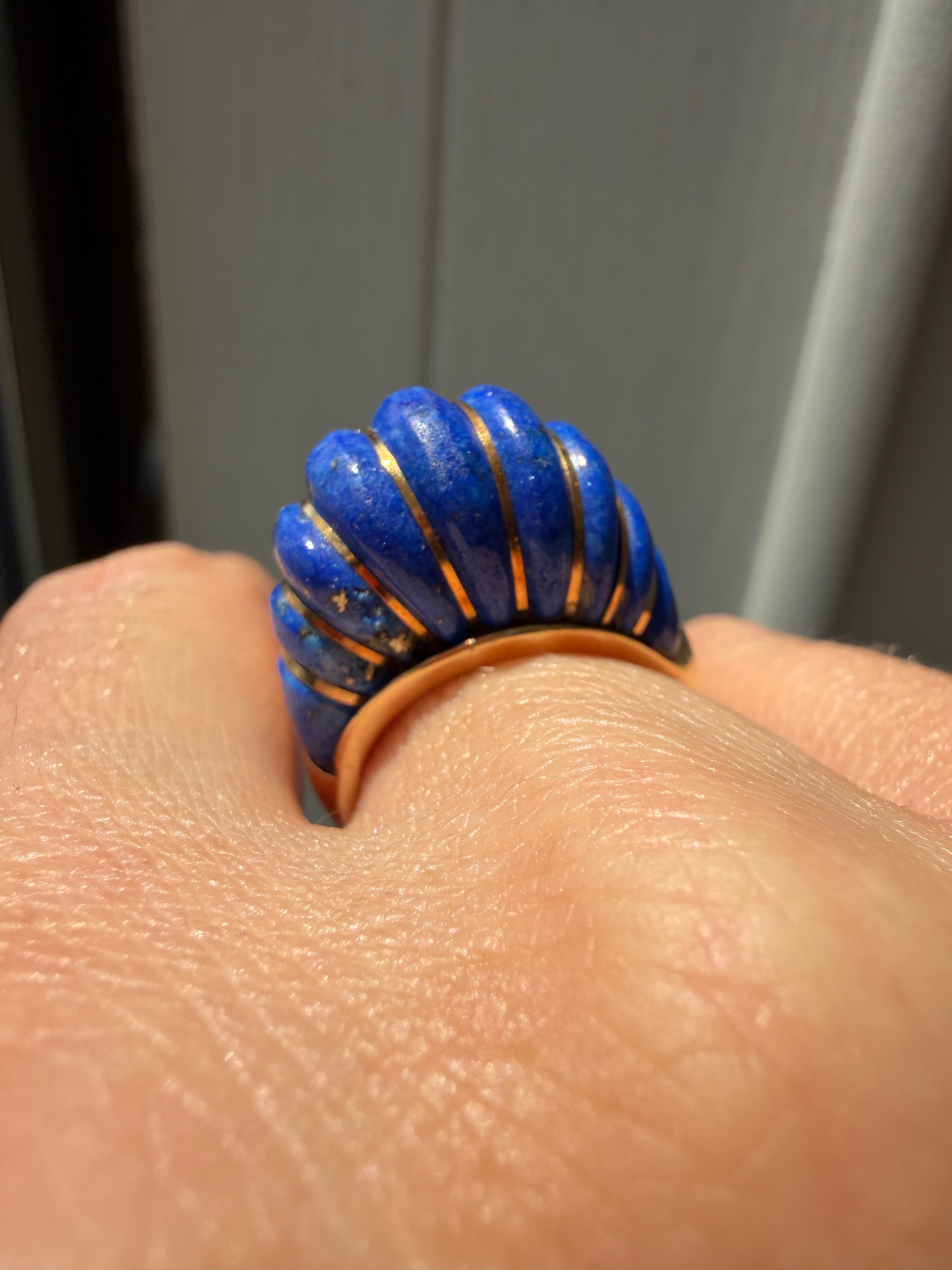 cocktail lapis dome ring