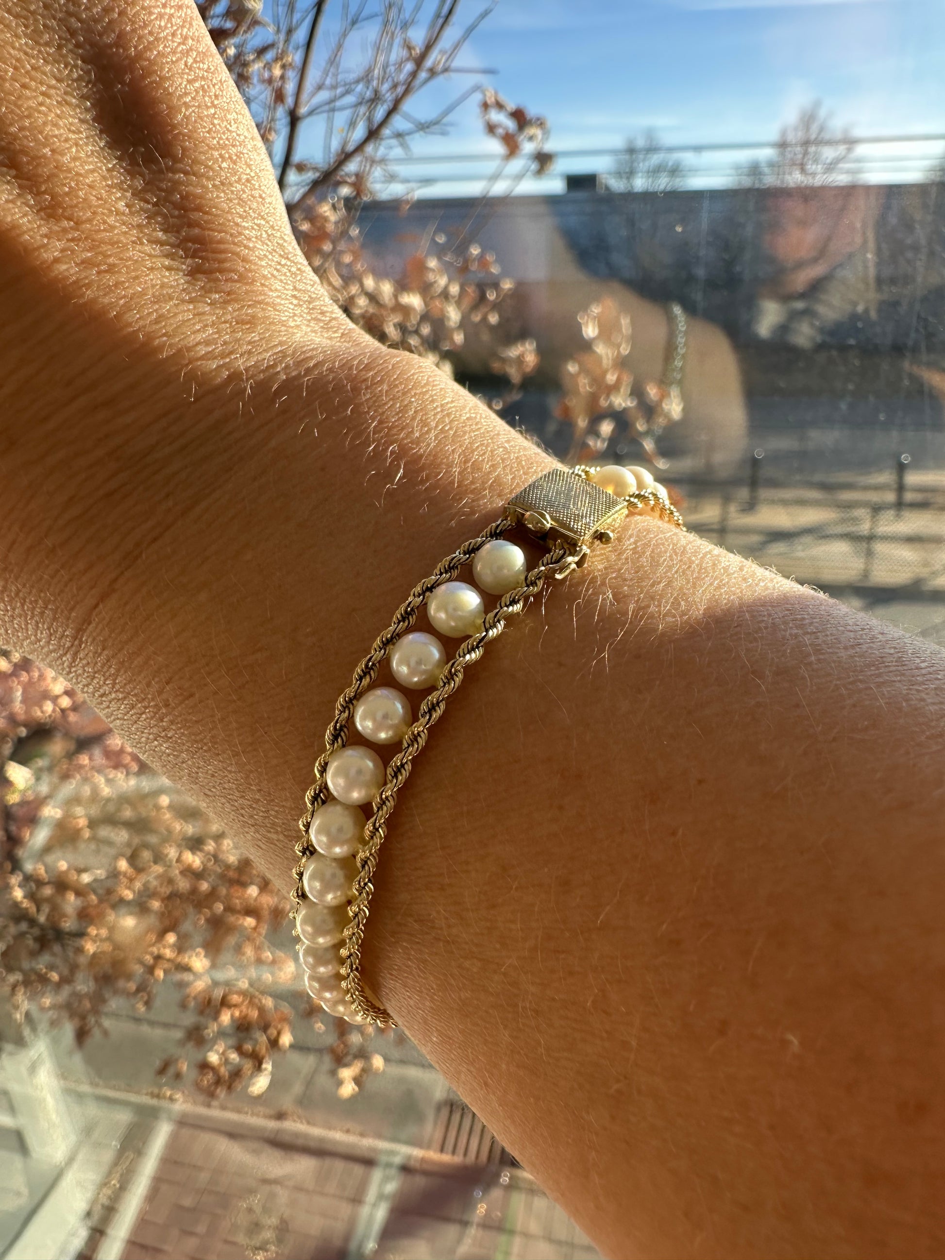 pearl and rope bracelet