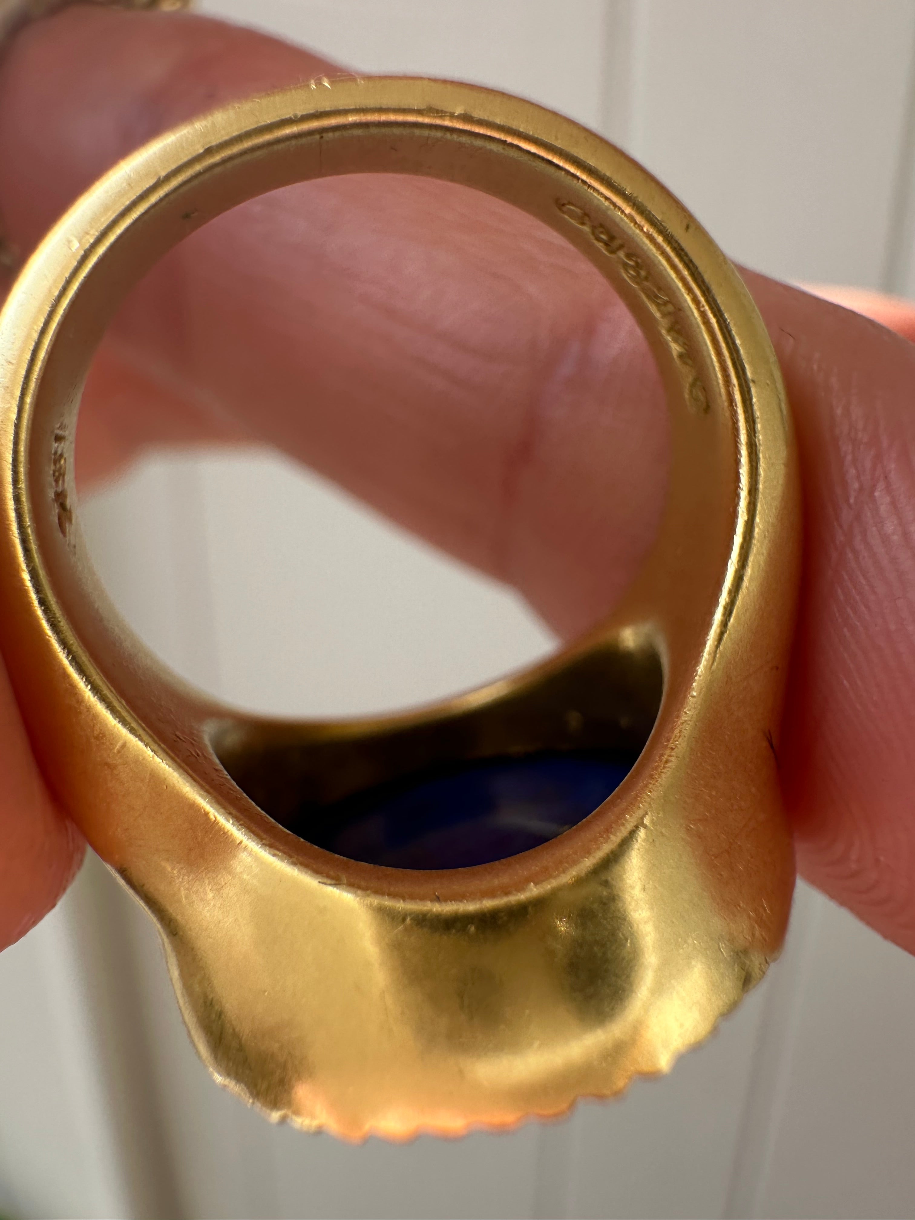 breathtaking me & ro lapis and 18k gold star moon ring