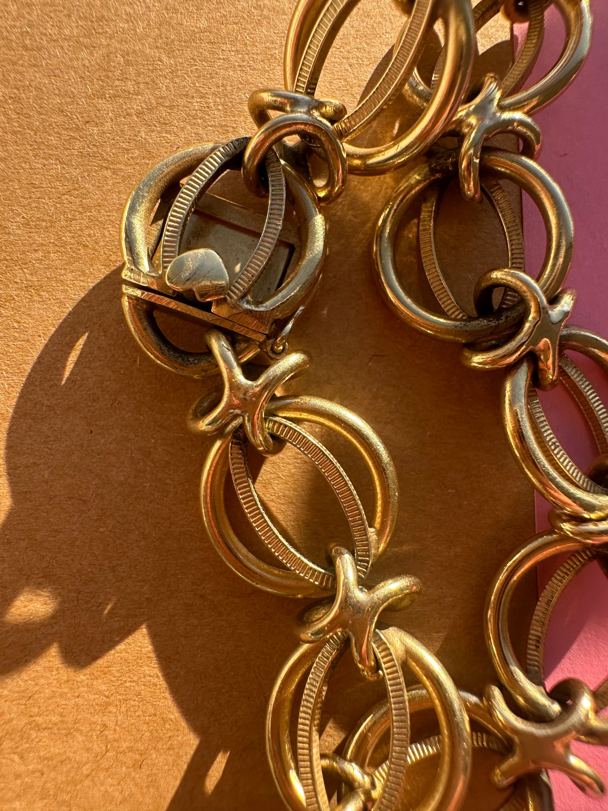 vintage circle and X bracelet